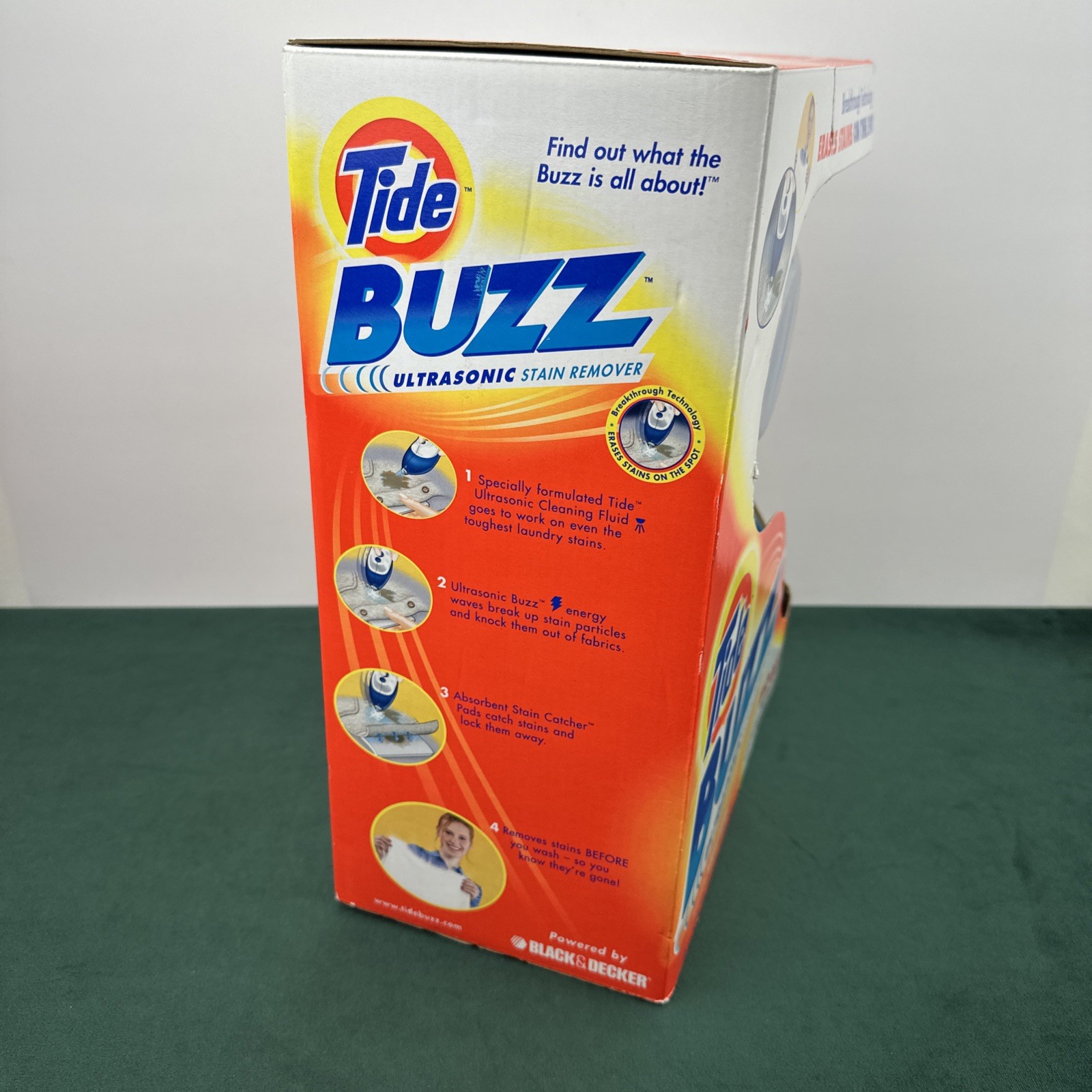 NEW BLACK+DECKER Tide Buzz Ultrasonic Stain Remover +NEW Refill Pack Bottle Pads