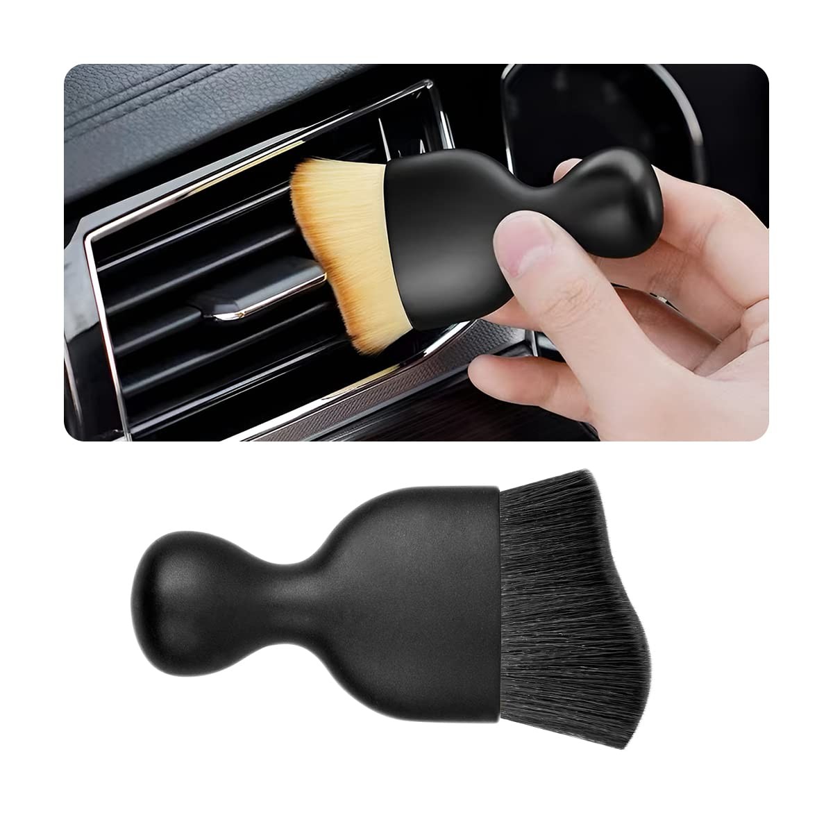 Car Interior Detailing Brush Auto Soft Hair Cleaning Brushes Curved Dirt Dust Co
