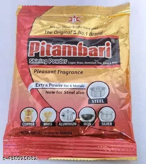 Pitambari Powder Shining Brass Cleaner For Cleaning Diwali Idols Polish 200Gram