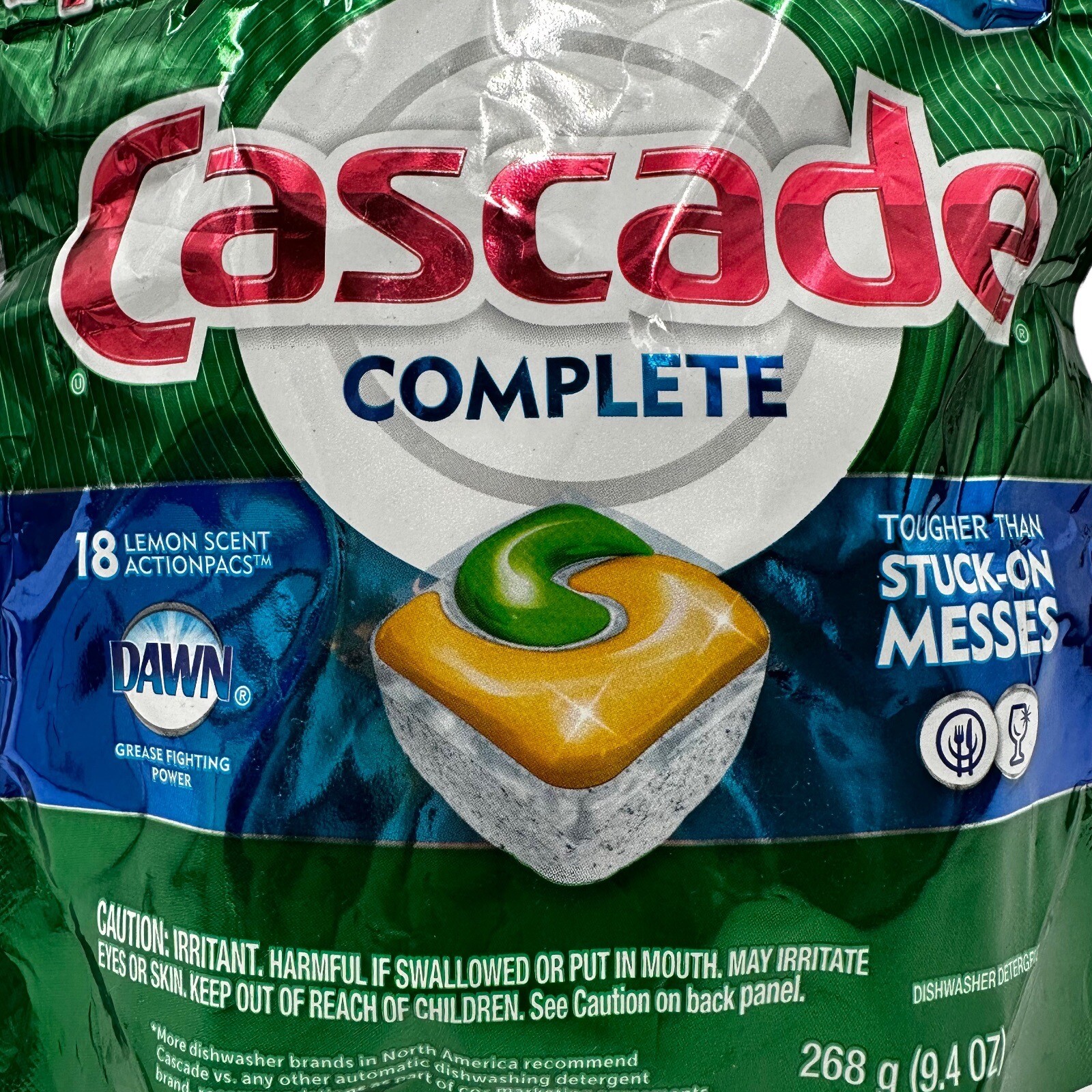 Cascade Complete Dawn Dishwasher Cleaner Lemon Scent Action Pacs Total 90