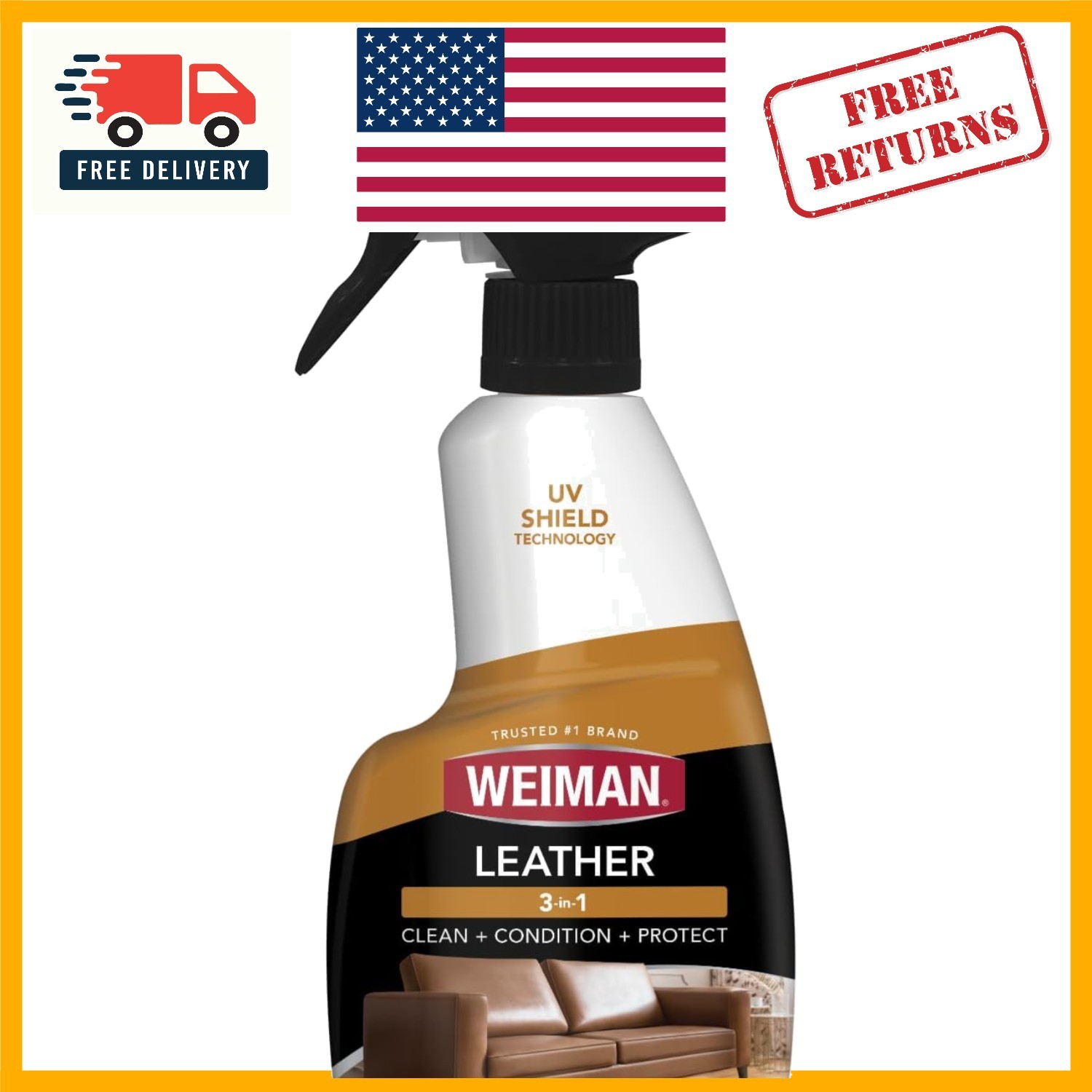 Leather Cleaner & Conditioner – UV Protection, 12 Fl Oz | Cleans & Restores L…