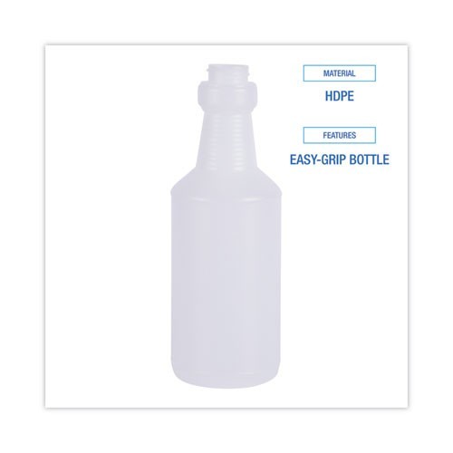 Boardwalk 00016 Easy-Grip Plastic Spray Bottle, 16 oz, Clear, 24/Carton