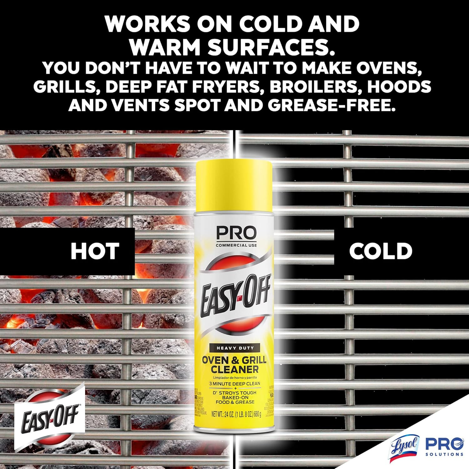 Easy-Off Heavy Duty PRO Size Oven Cleaner Foam, Removes Grease & Burned-On Food,
