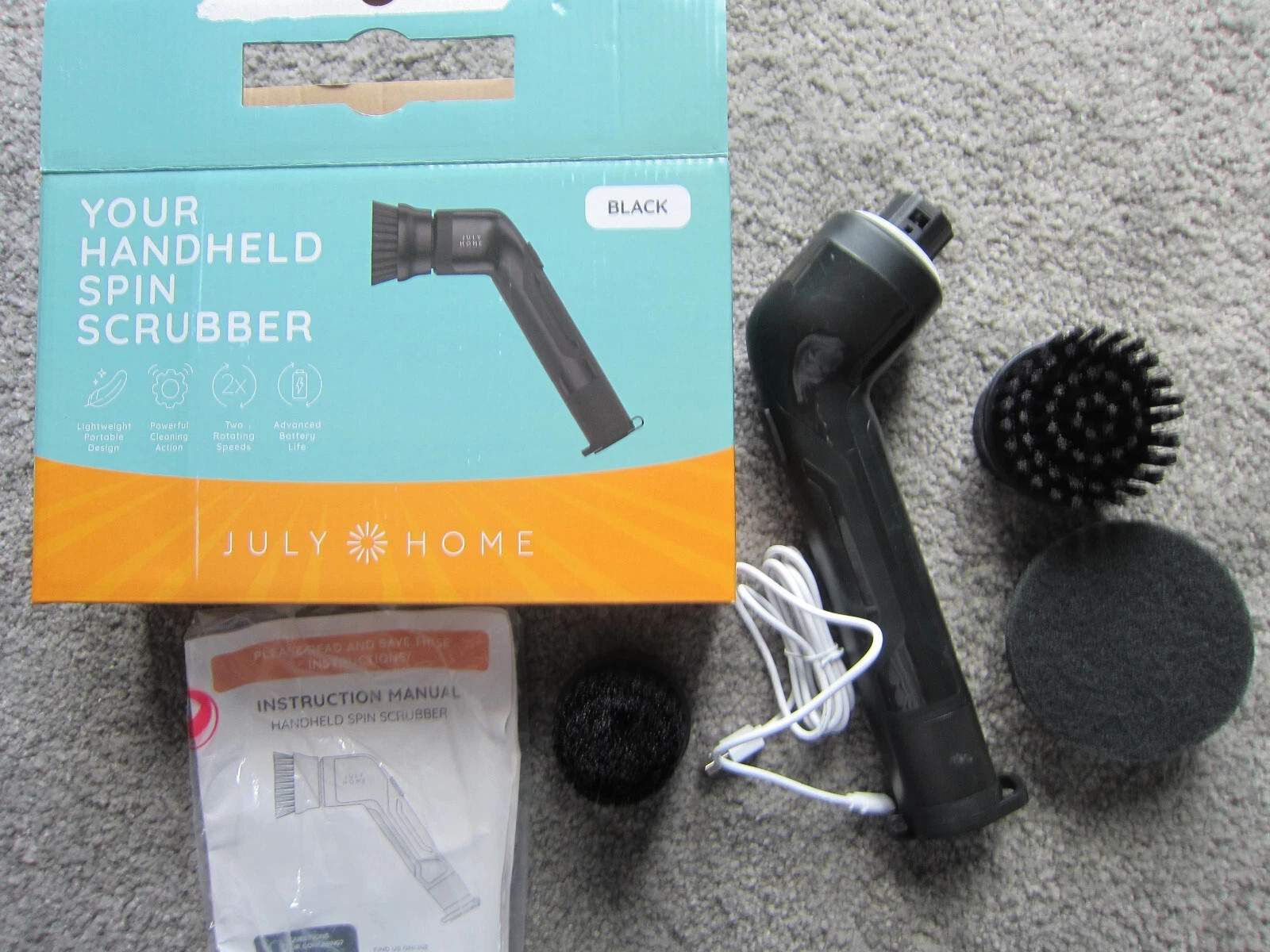 Electric Spin Scrubber Cordless Handheld Cleaning Rotating Scrubber Room Clean