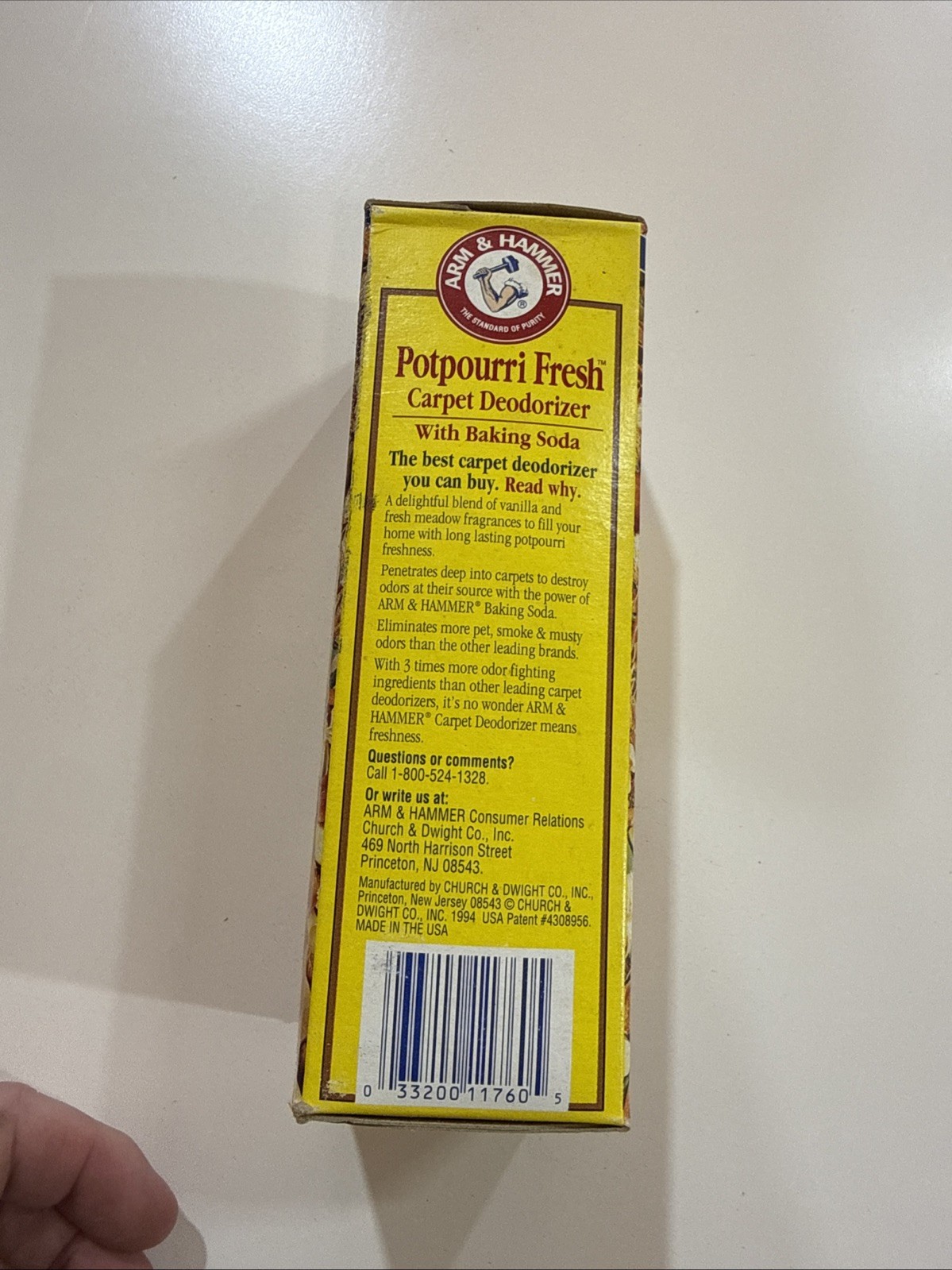 Vintage 1994 Arm & Hammer Potpourri Fresh Carpet Deodorizer Vanilla Meadows