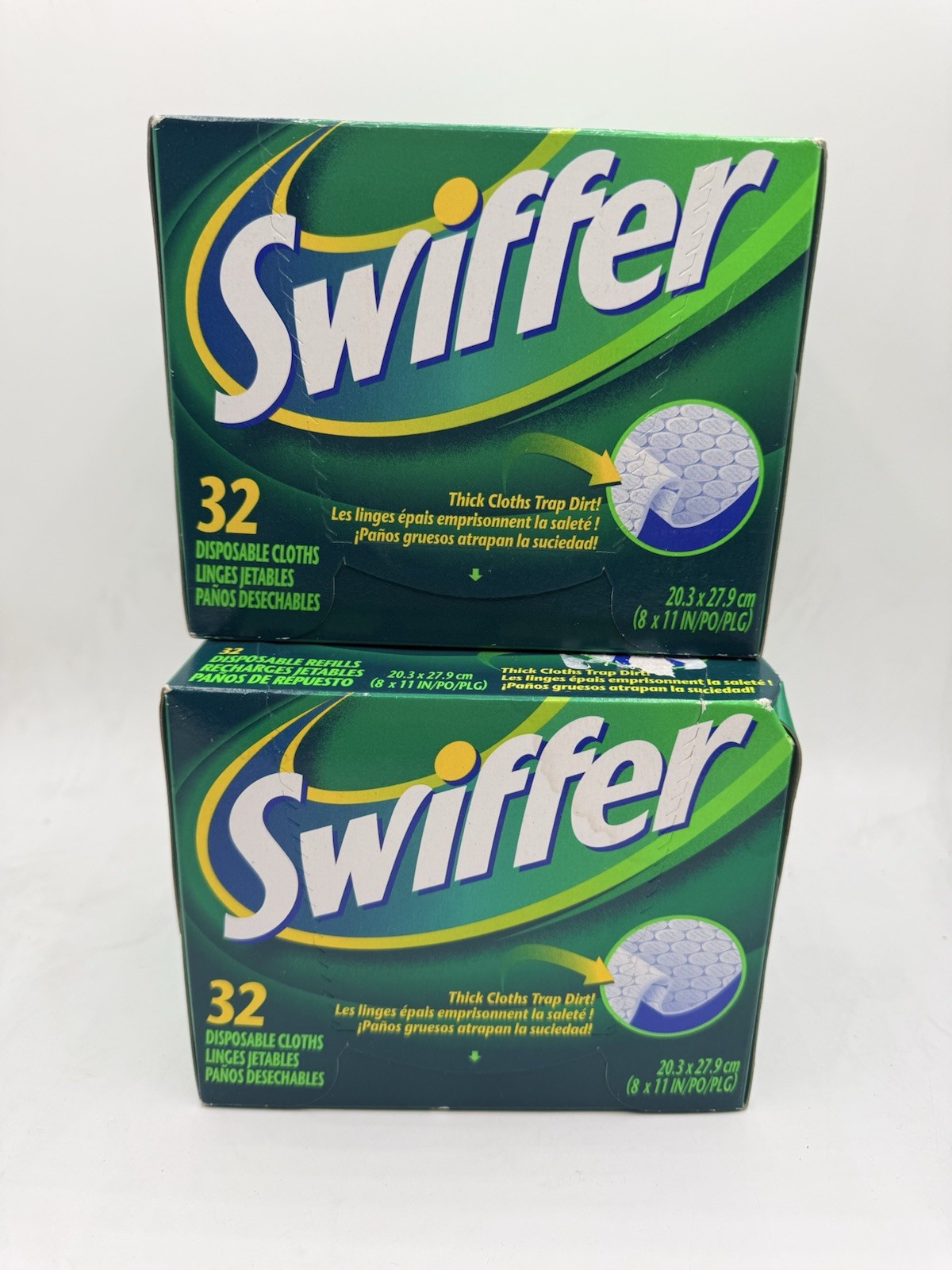 2 Vintage 2000 Swiffer 32 Disposable Dry Cloths Refill New In Box Sealed