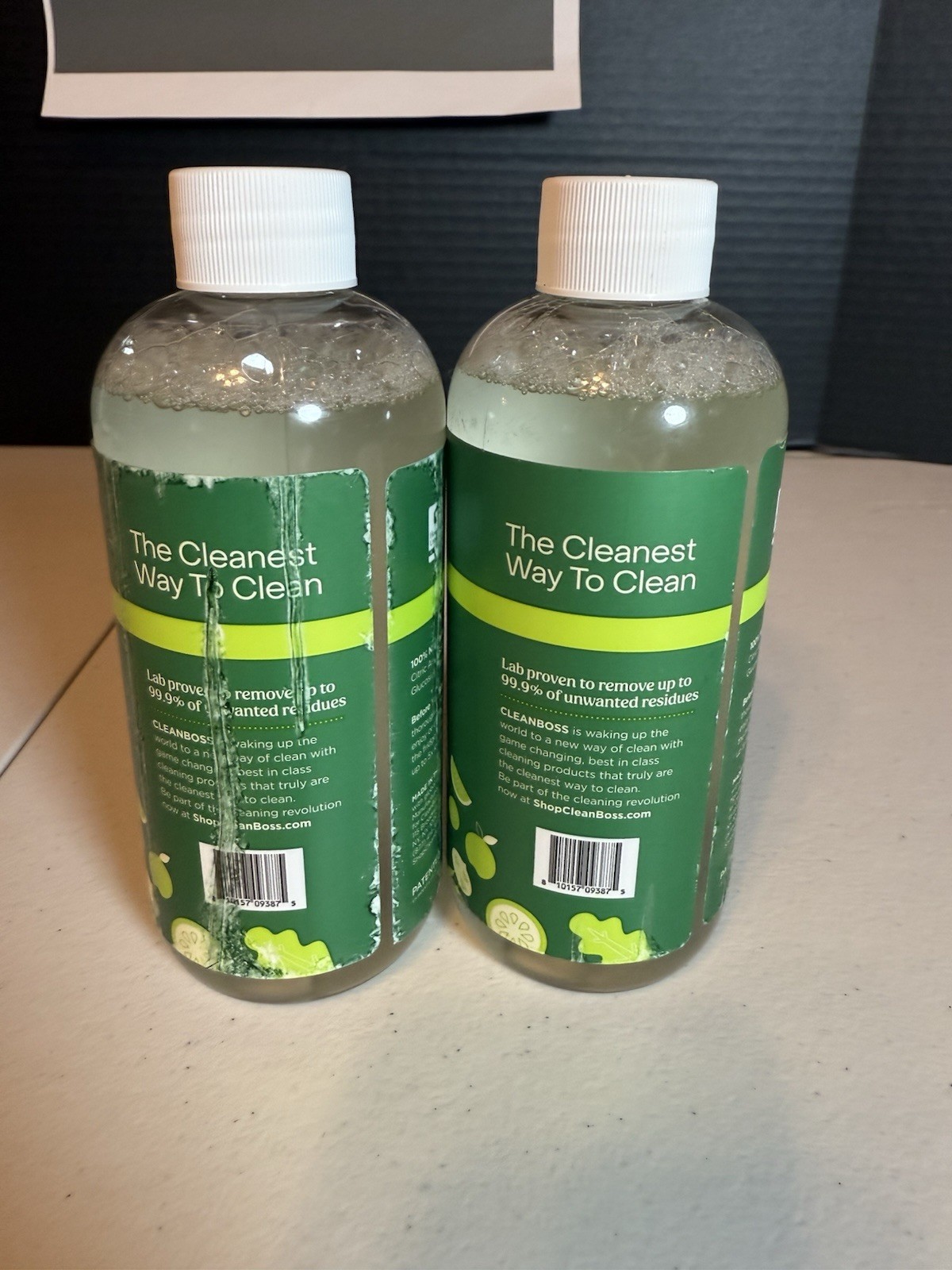 2 Bottles Clean Boss Triple-Action Fruit + Veggie Wash 12oz Eat Cleaner Natural