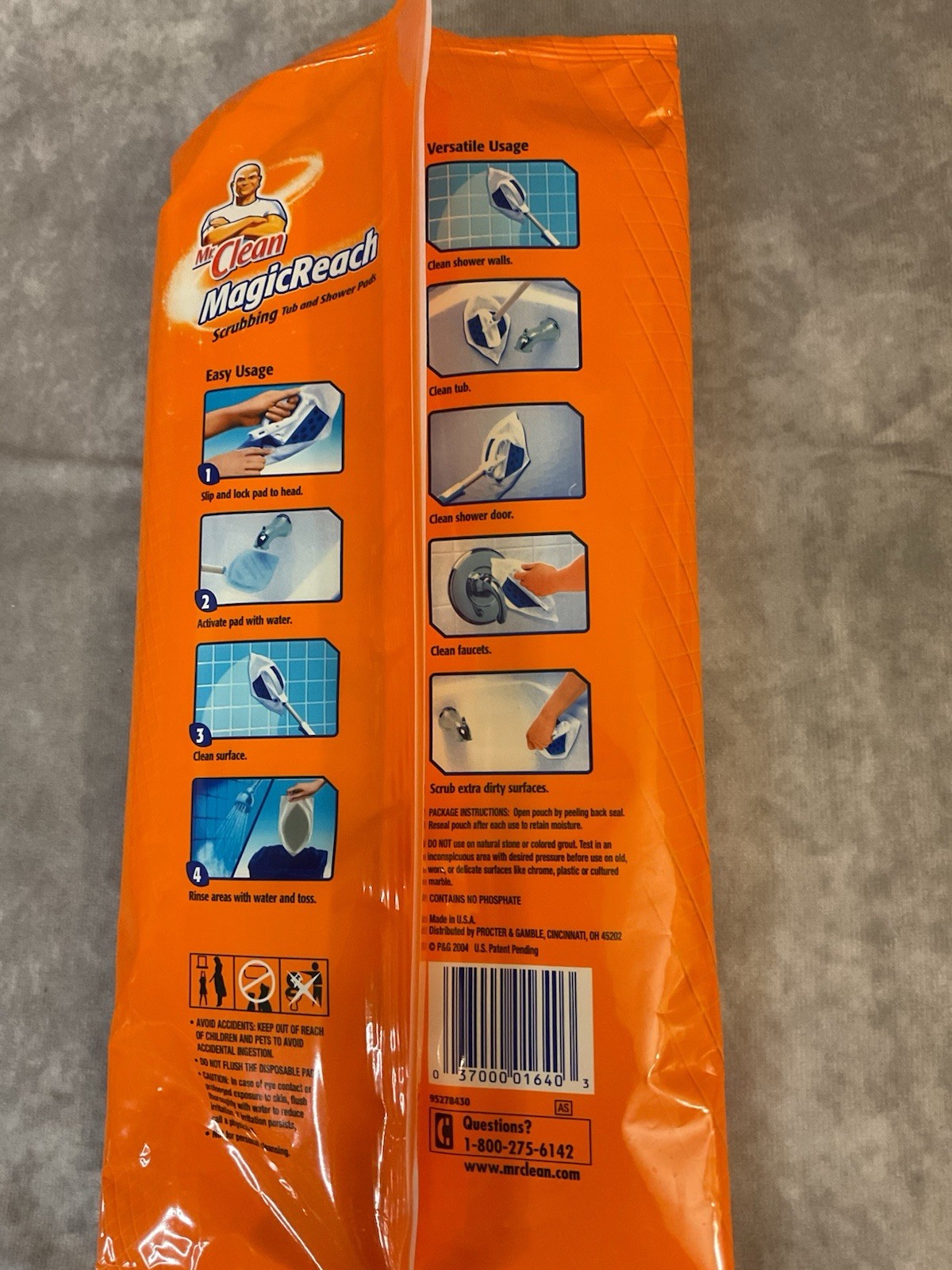 MR. CLEAN MAGIC REACH SCRUBBING TUB & SHOWER REFILL PADS OPEN PACK OF 6 PADS