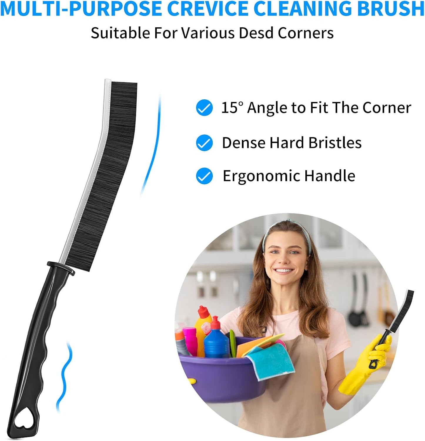 4TH Multi-Purpose Hard Bristle Crevice Cleaning Brush -Deep Reach Gap Cleaning T