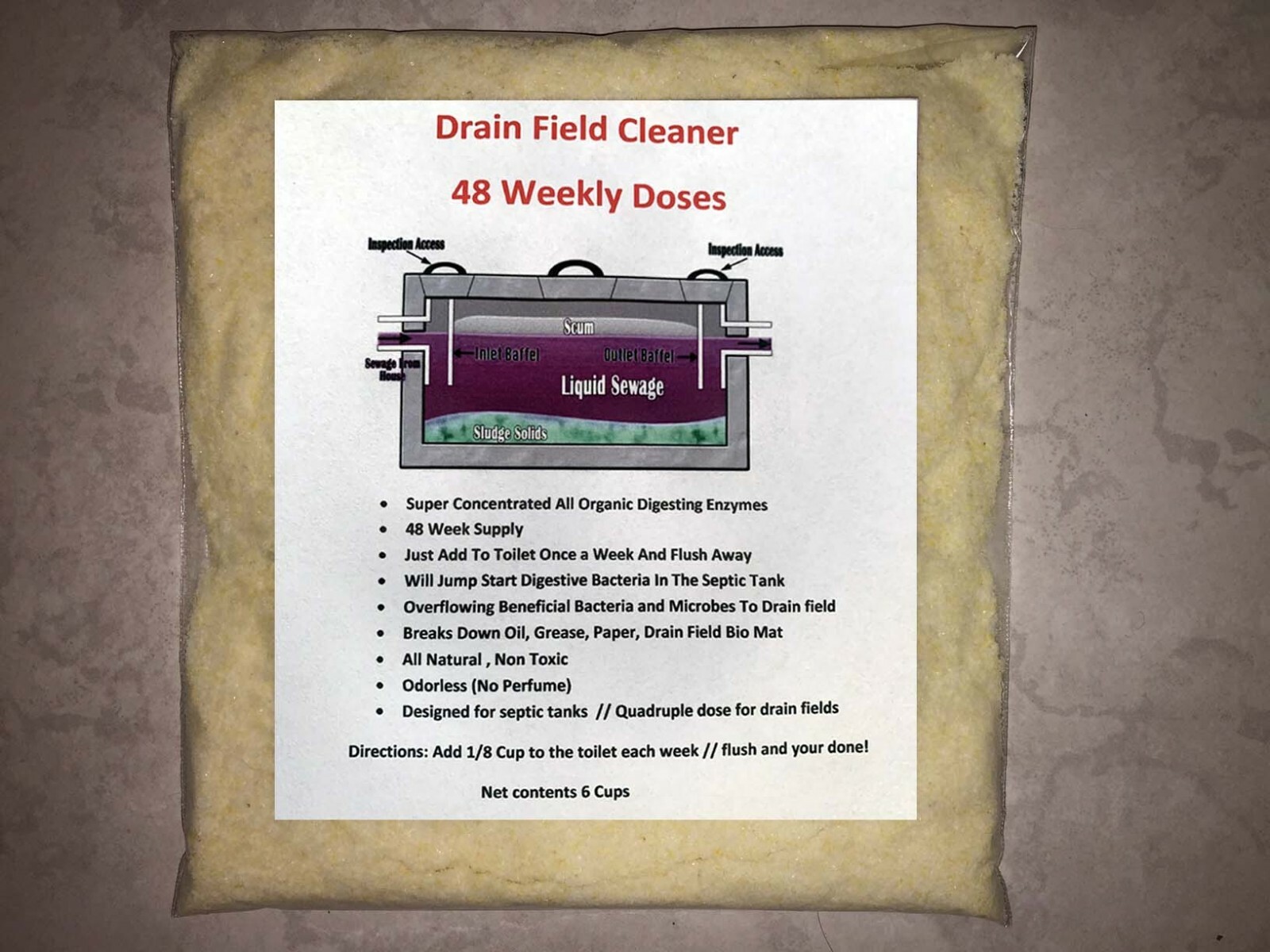 Enzyme Bacteria Leach Drain Field Opener Cleaner Sewer Septic Cesspool