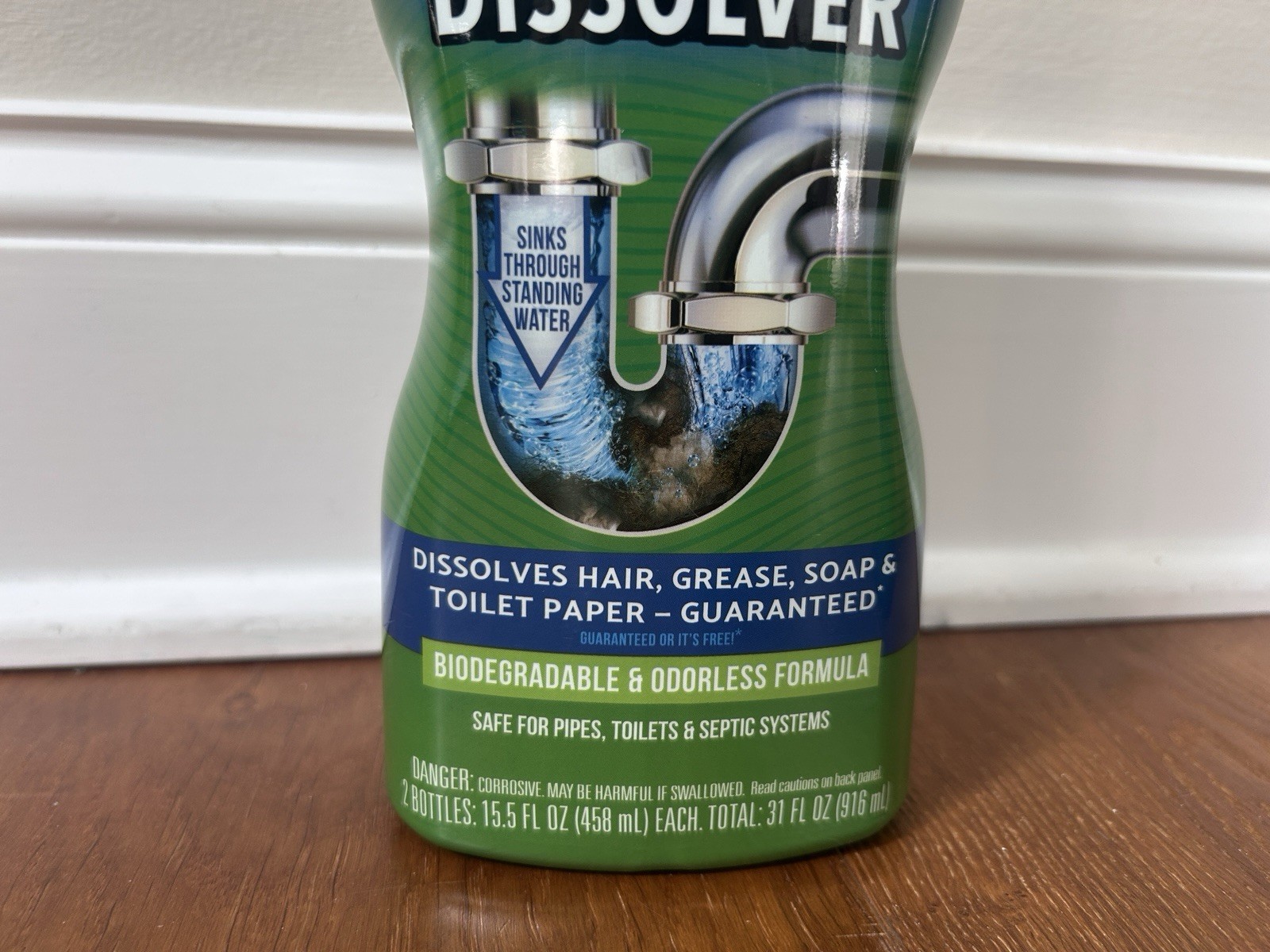 Green Gobbler Liquid Drain Clog Remover & Cleaner Septic 4 Uses- 2 pk of 2