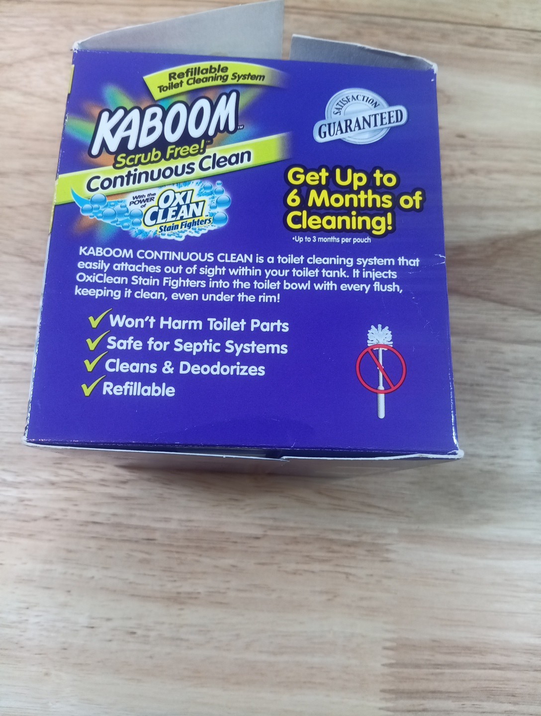 Kaboom Scrub Free! Toilet Bowl Refillable Cleaner System with 2 Refills New
