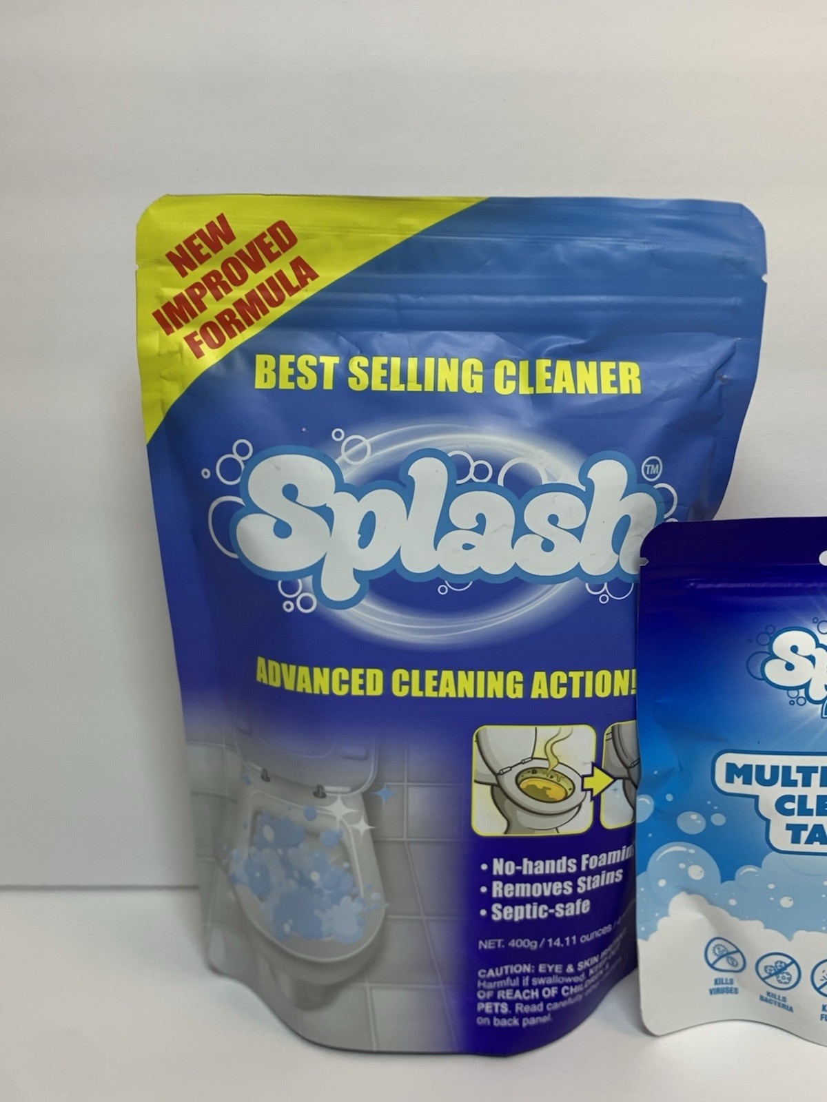 LOT Splash Toilet Cleaner Foaming Dissolve Septic Safe 400g + Cleaning Tablets