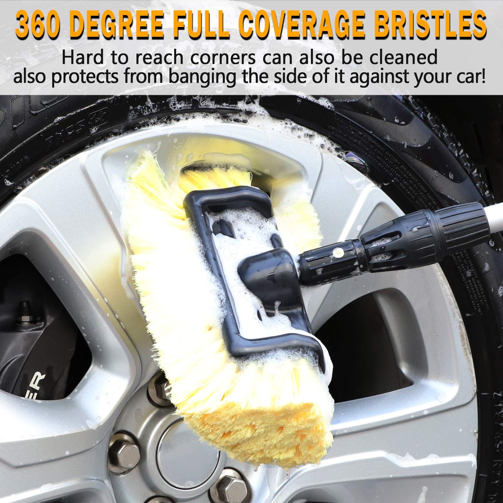 Car Wash Brush Head Scrub Brush Attachment for Long Handle Extension Pole