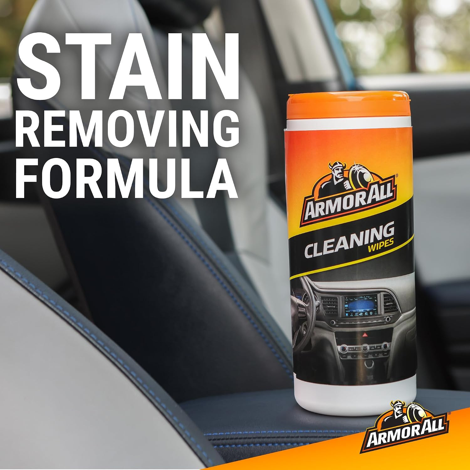 Interior Car Cleaning Wipes, 25 Count Canister, Powerful Cleaning for Dashboa…