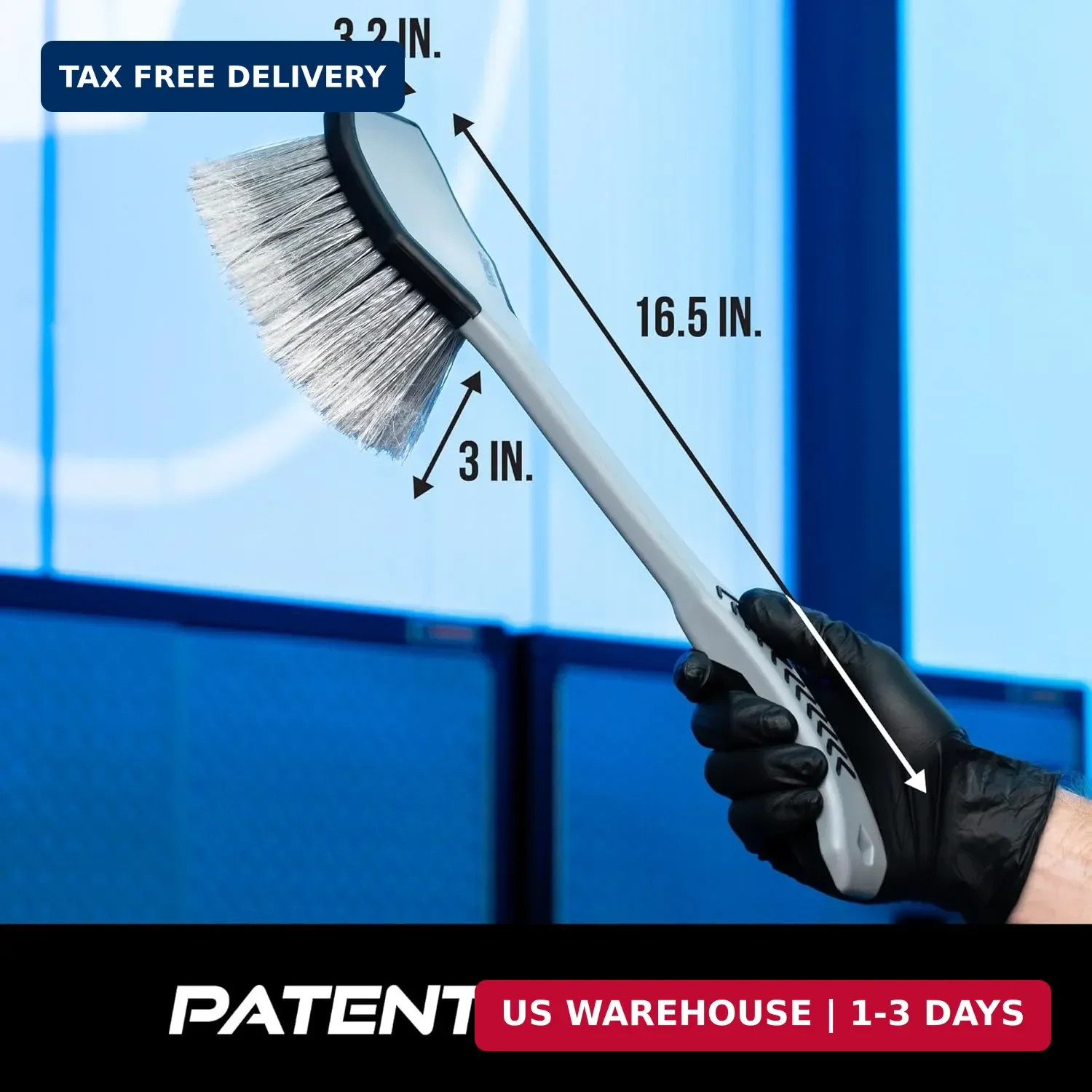 VIKING Car Wash Brush, Wheel and Fender Brush, Long Handle Tire Cleaner for Car
