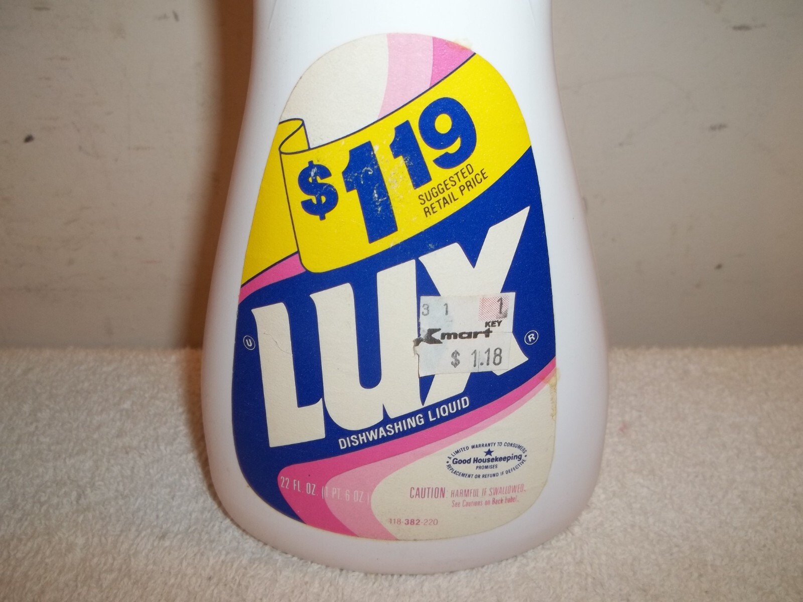 Vtg Unused 1980’s Lever LUX Dishwashing Liquid Dish Detergent Soap 22 Oz Prop