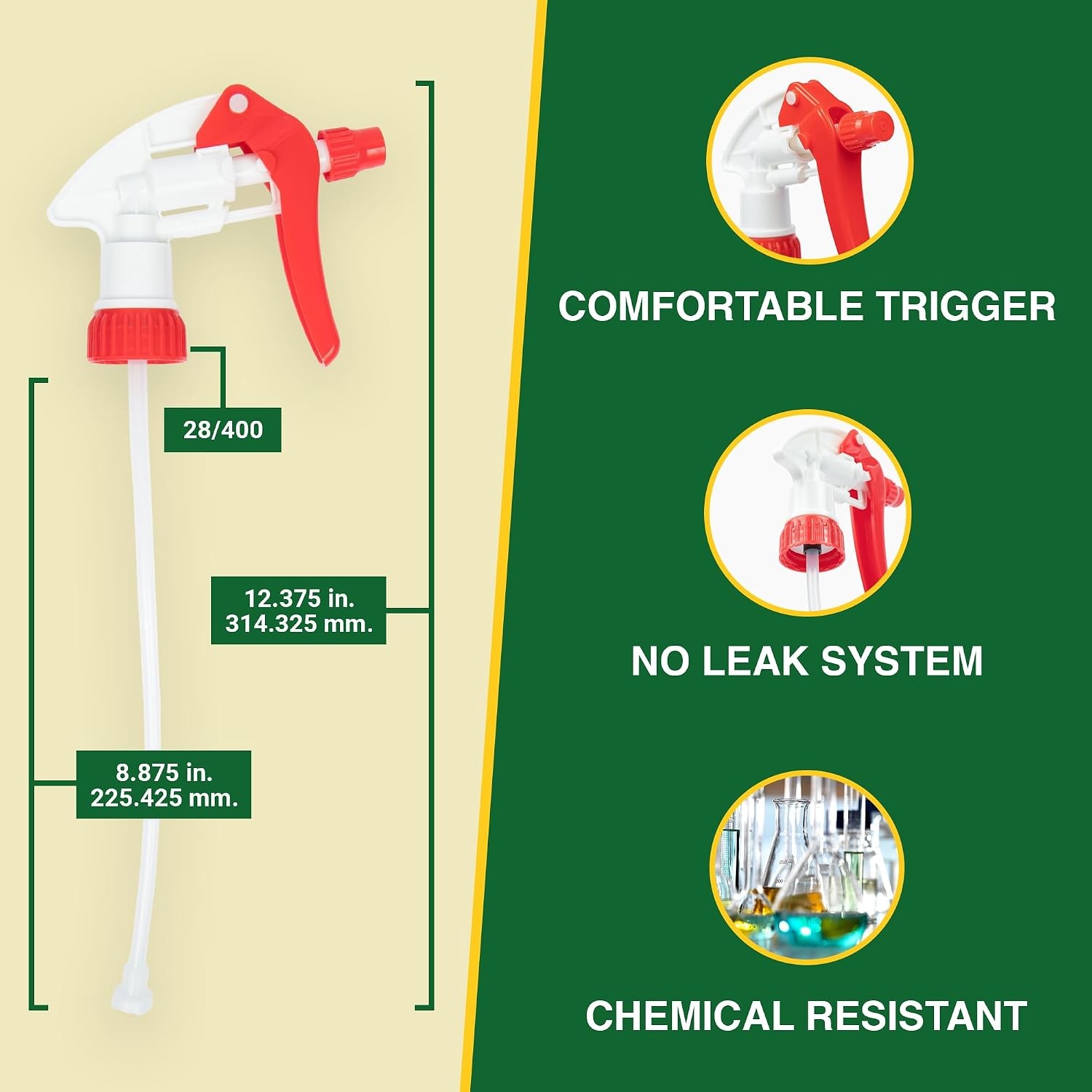Heavy Duty 32oz Plastic Spray Bottles for Cleaning – Large Empty Industrial