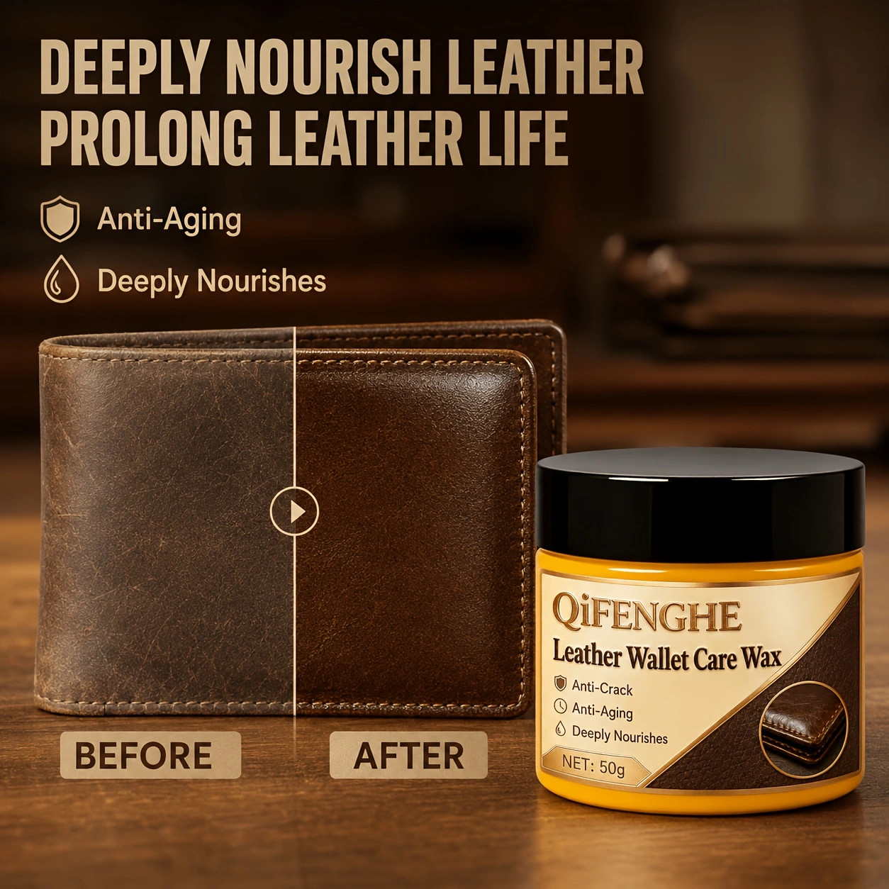 Leather Care Wax Anti-Crack Nourish Conditioner for Wallet Shoes Sofa