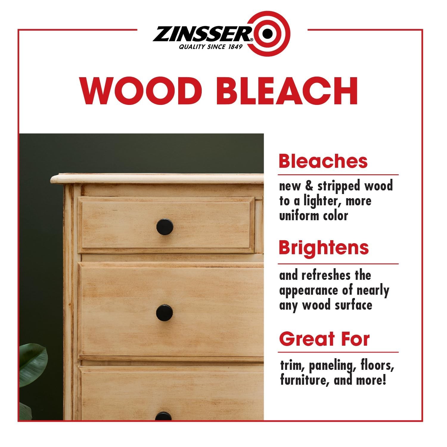 Wood Bleach Kit, 2-Step Brightening System, Interior Wood Surfaces