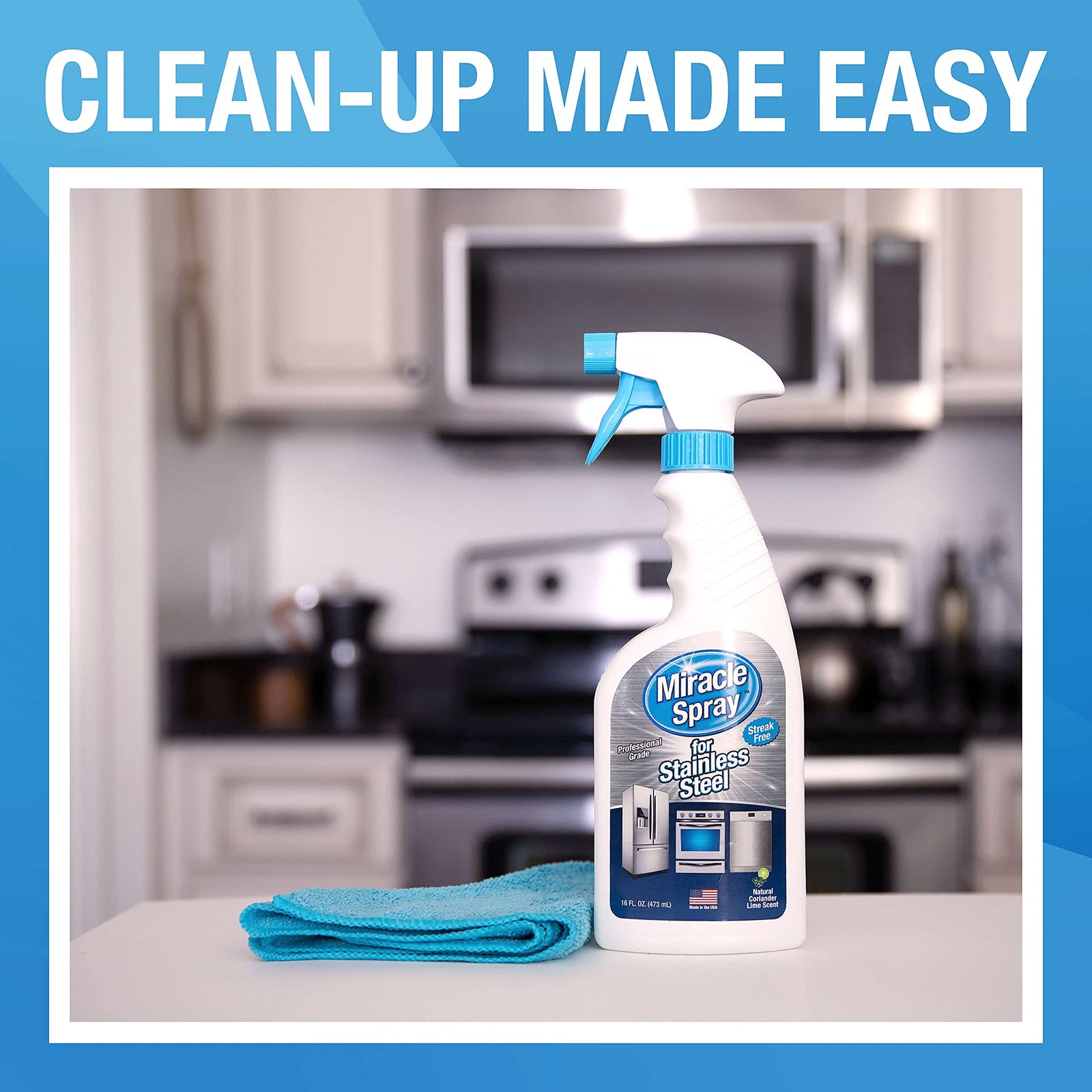 MiracleSpray for Stainless Steel Cleaning Spray Removes Fingerprints and Smud…