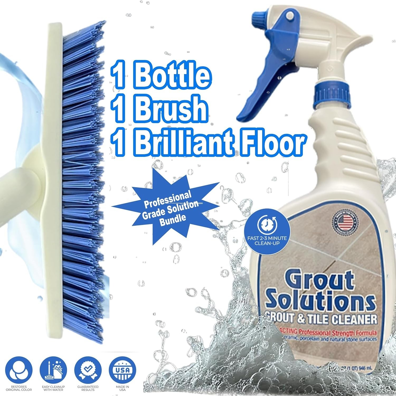 Professional Grout Brush Heavy-Duty Swivel Head with Stiff V-Shaped Bristles …
