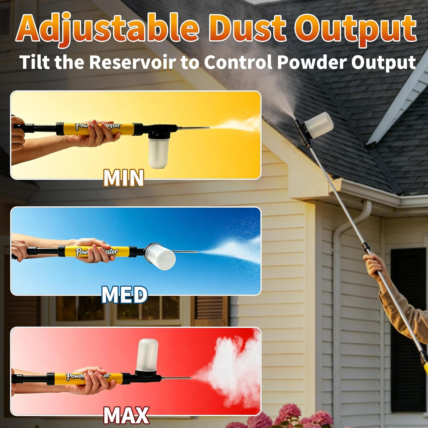 Diatomaceous Earth Powder Duster with 4FT Extendable Rod, Manual Pump & Adjustab