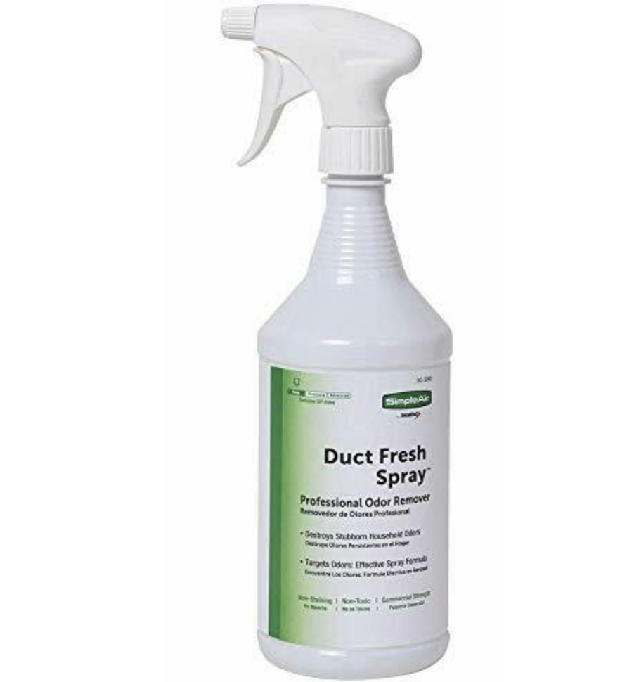 SimpleAir Duct Fresh Spray HVAC Air Freshener Cleaner Odor Remover, 32 Oz,Clear