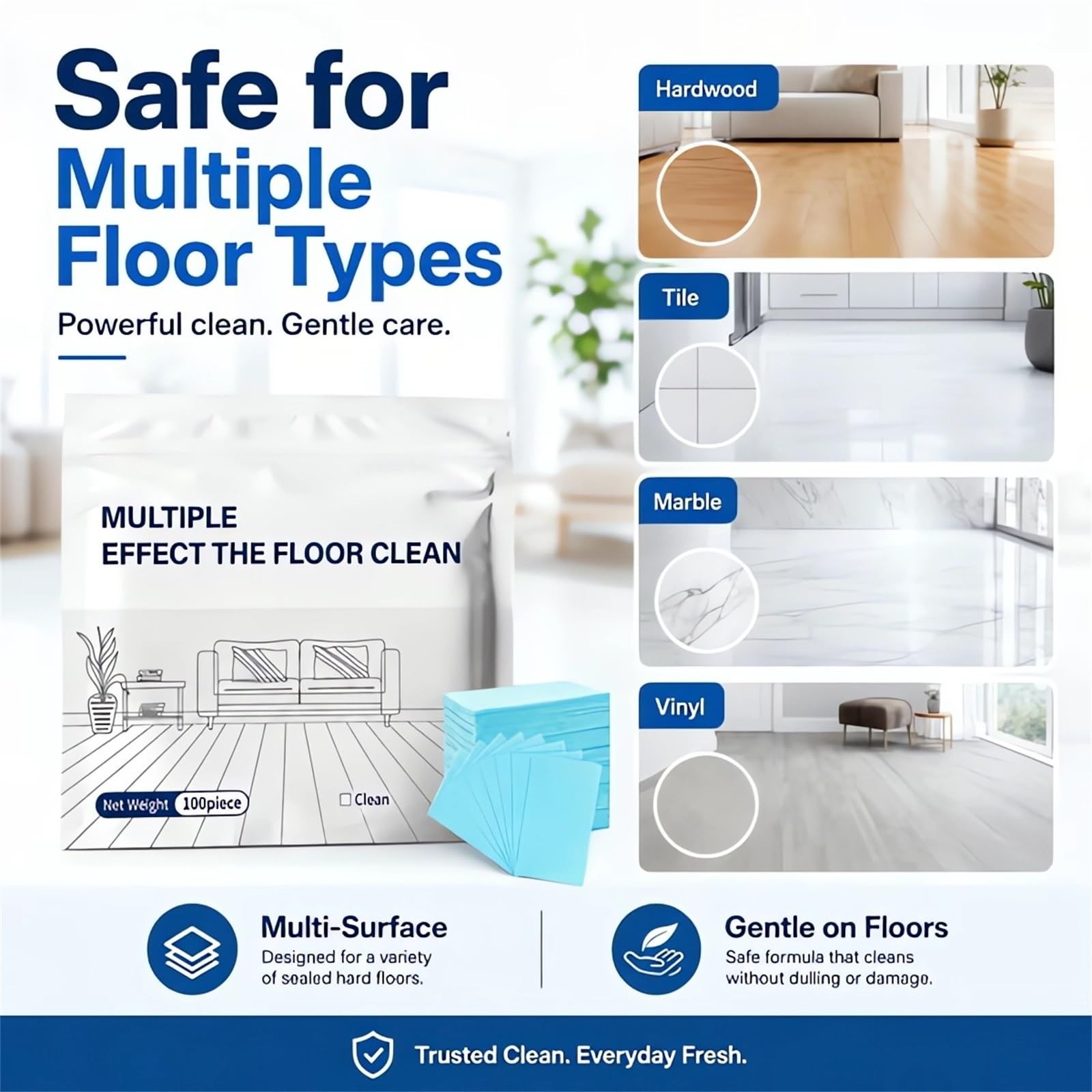 100pcs Multi-surface Floor Cleaning Tablets,Multiple Effect the floors Clean
