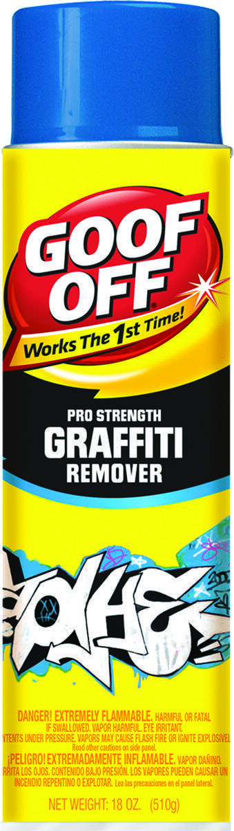 Goof Off FG673 Graffiti Remover, Opaque Viscous Liquid, 16 oz Aerosol Can Clear