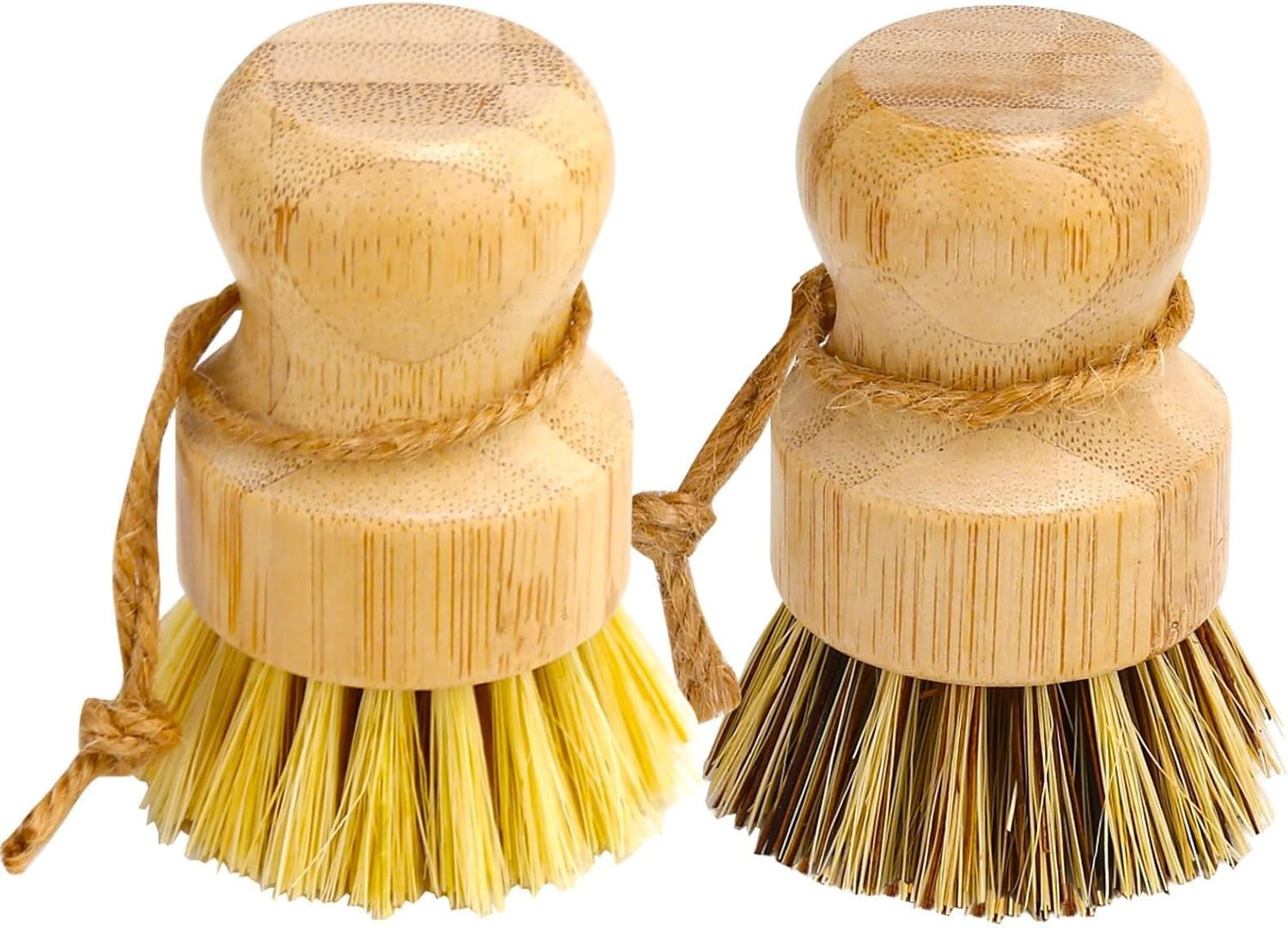 2-Piece Bamboo Dish Brush Set – Ergonomic Palm Handle for Effortless Cleaning