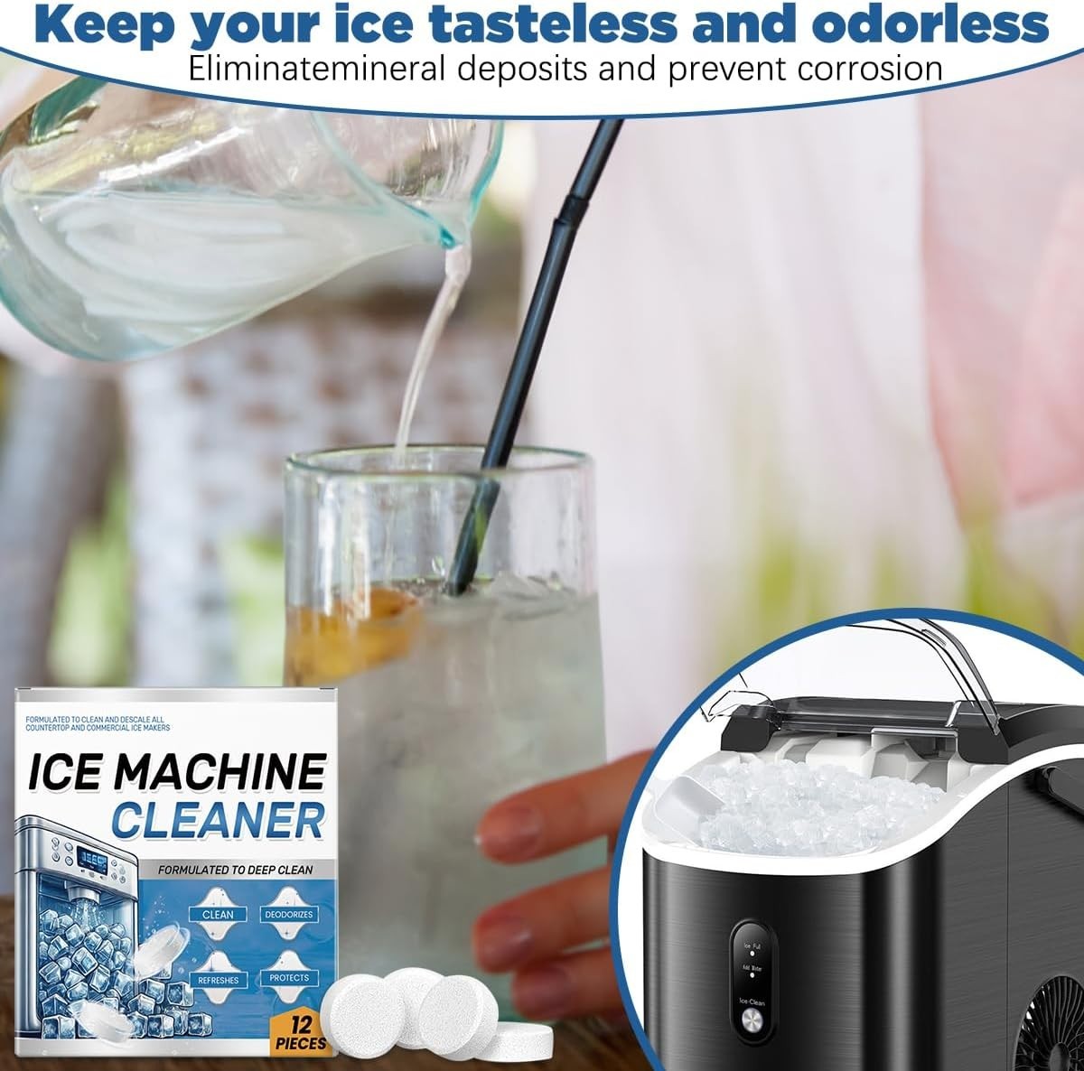 Ice Machine Cleaner Maker Descaler 24 Clean Tablets for Ice Makers Bulk 1 New