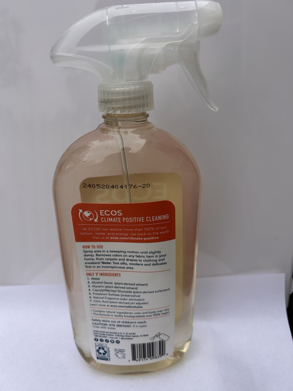 ECOS Plant-Based Fabric Odor Eliminator Spray Magnolia + Lily 20 fl oz