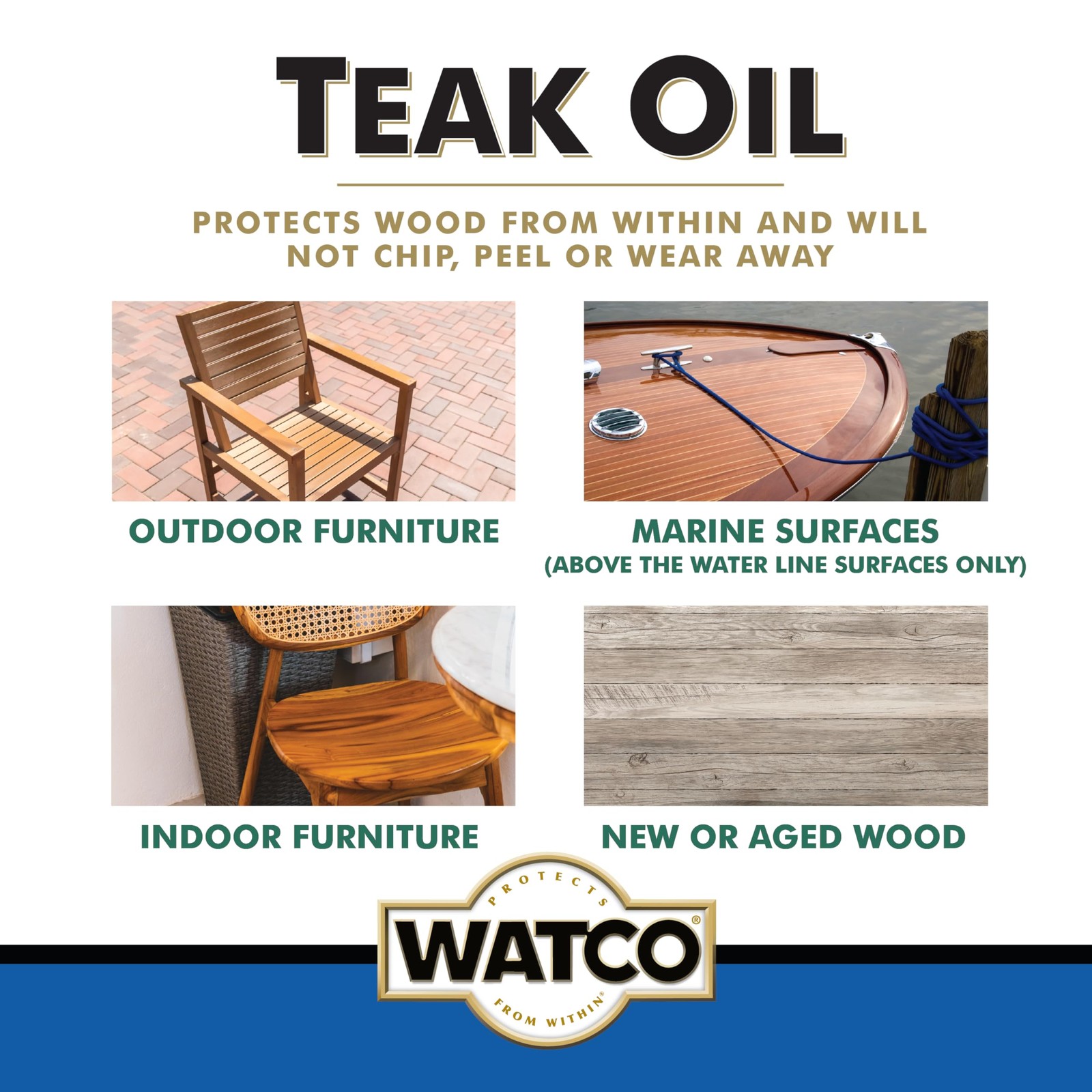 Teak Oil Wood Finish Spray, 11.25 oz, Clear, 6 Pack