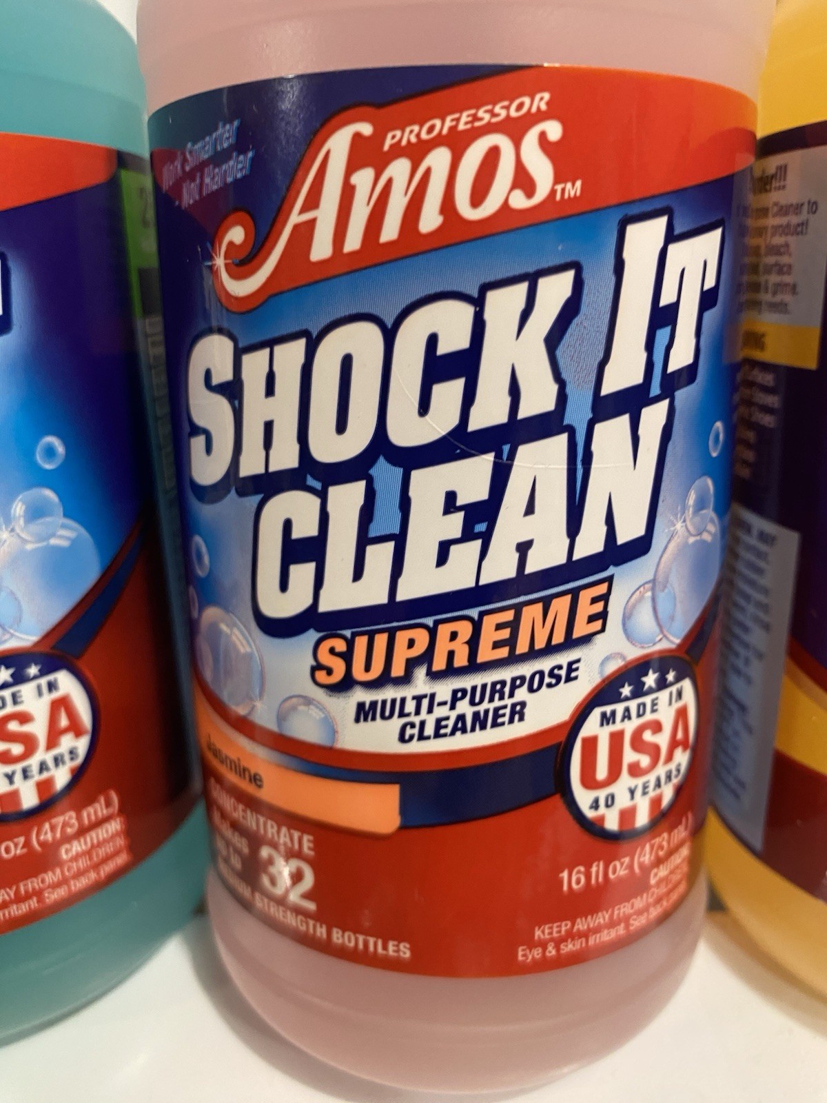 NOS Professor Amos Shock It Clean SUPREME 16oz Concentrate Set Of 3 Neon Jasmine