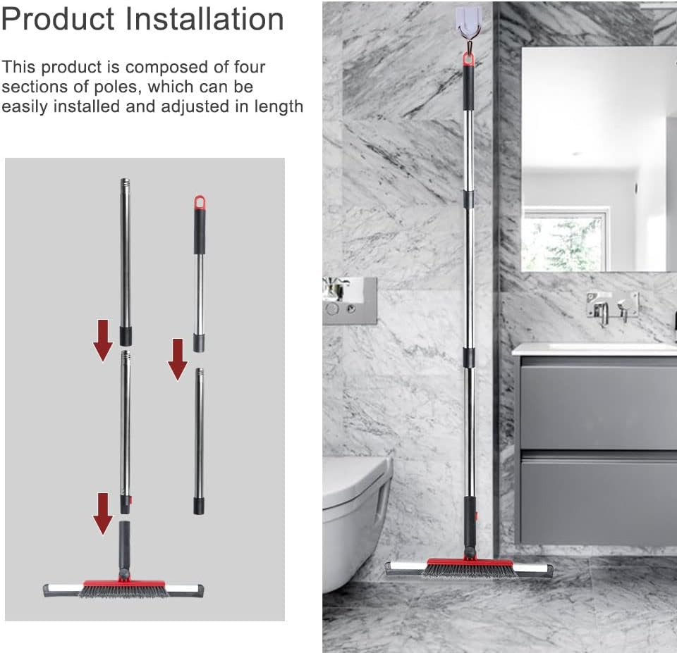 Floor Squeegee Scrubber Shower Squeegee with Grout Brush.14 Squeegee Broom and 5