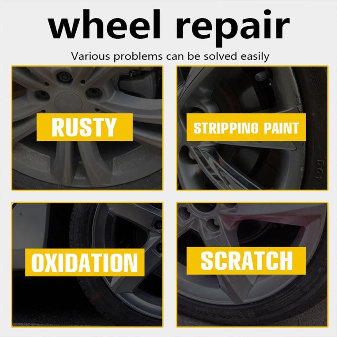 All-in-One Wheel Care&Restoration Paste,Rim Renewal Paste,Curb Rash Repair Kit