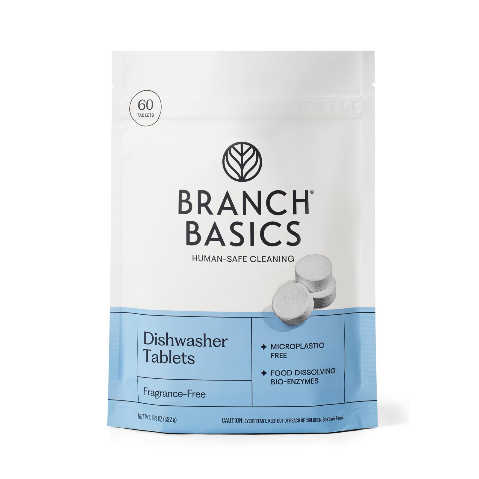 Eco-Friendly Dishwasher Tablets – 60 Count | Plastic-Free, Fragrance-Free, Safe