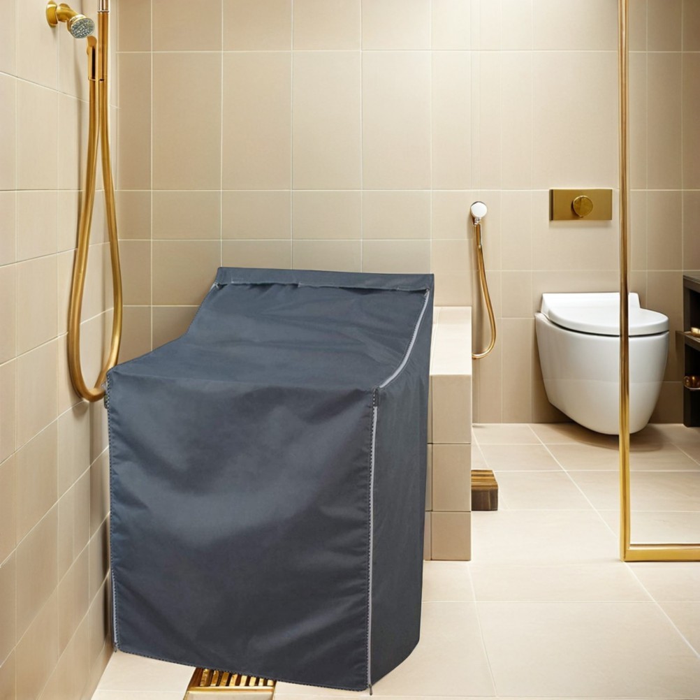Wear Resistant Black Washing Machine Cover Suitable for Kitchen Bathroom Laundry