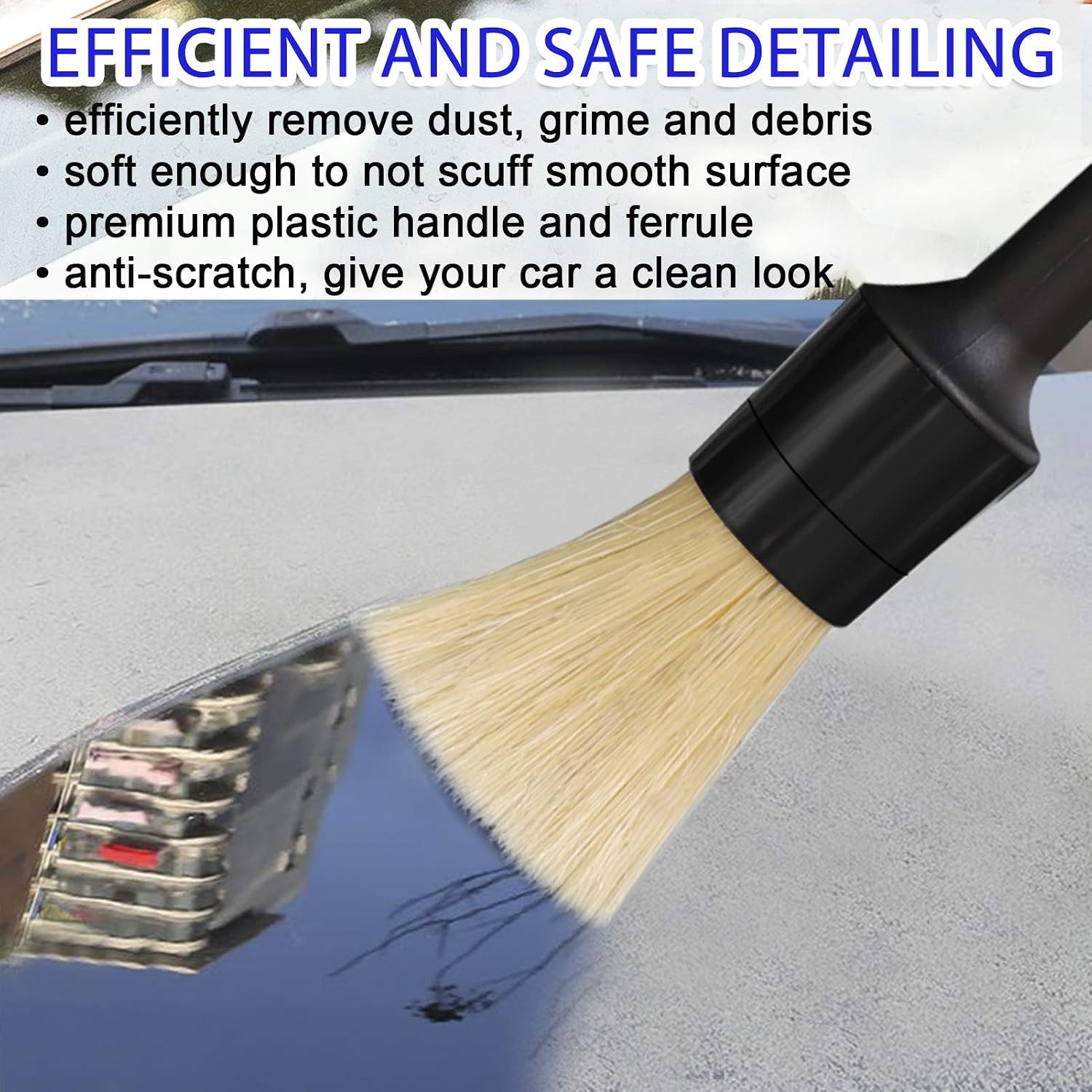 Detailing Brush Set – 10 Pcs Detail Brushes Car Detailing, Auto Boar Hair Car