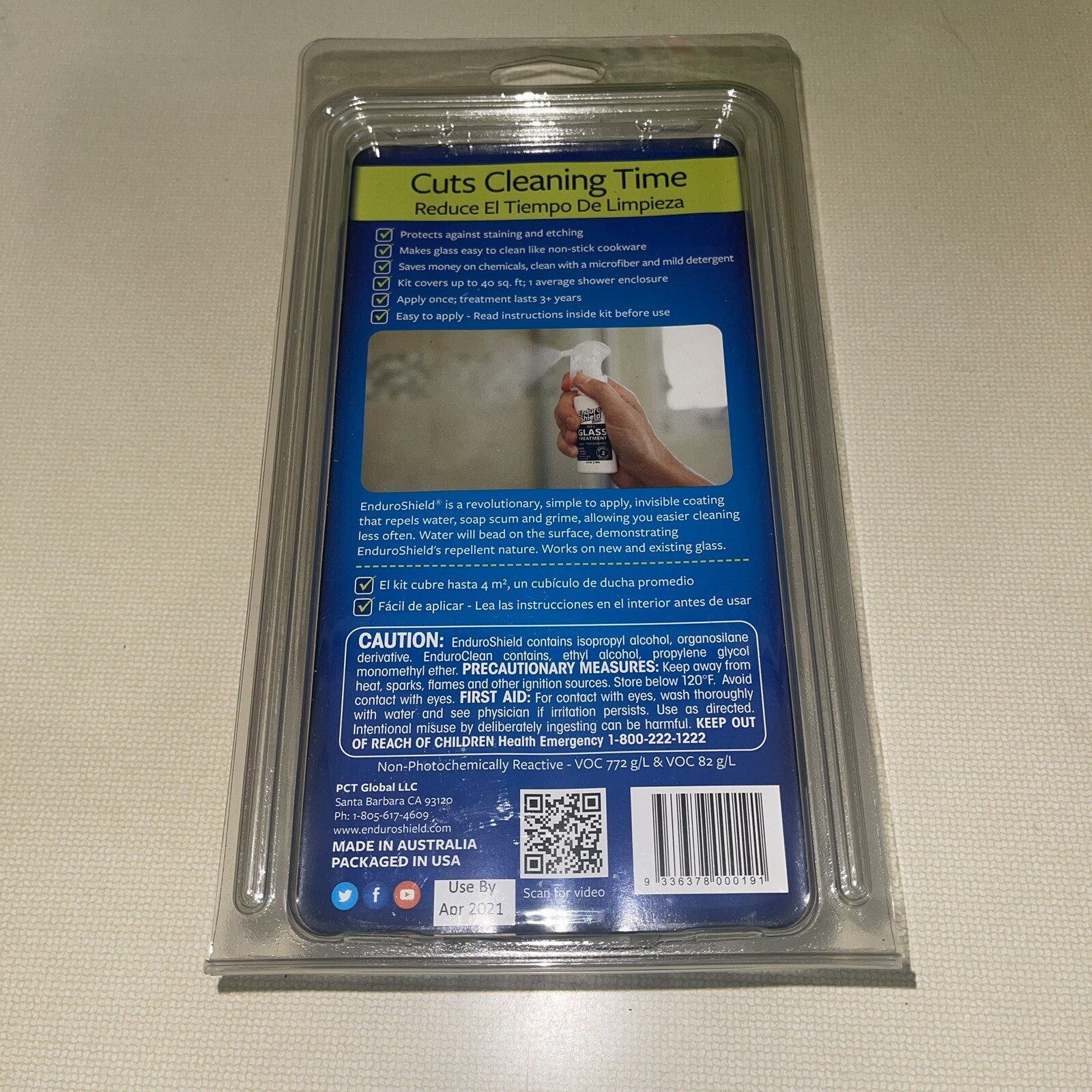 Enduro Shield Glass Treatment Showers Repels Soap Scum 3 Yrs HOME Clean Bathroom