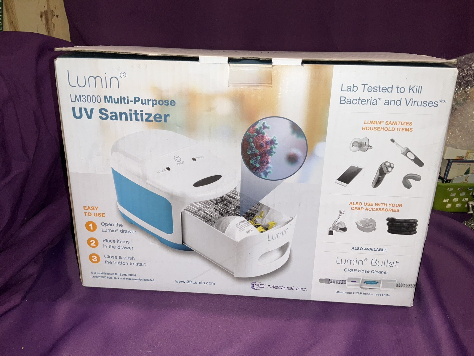 Lumin LM3000 UV Multi Purpose Sanitizer Cleaner New In Box