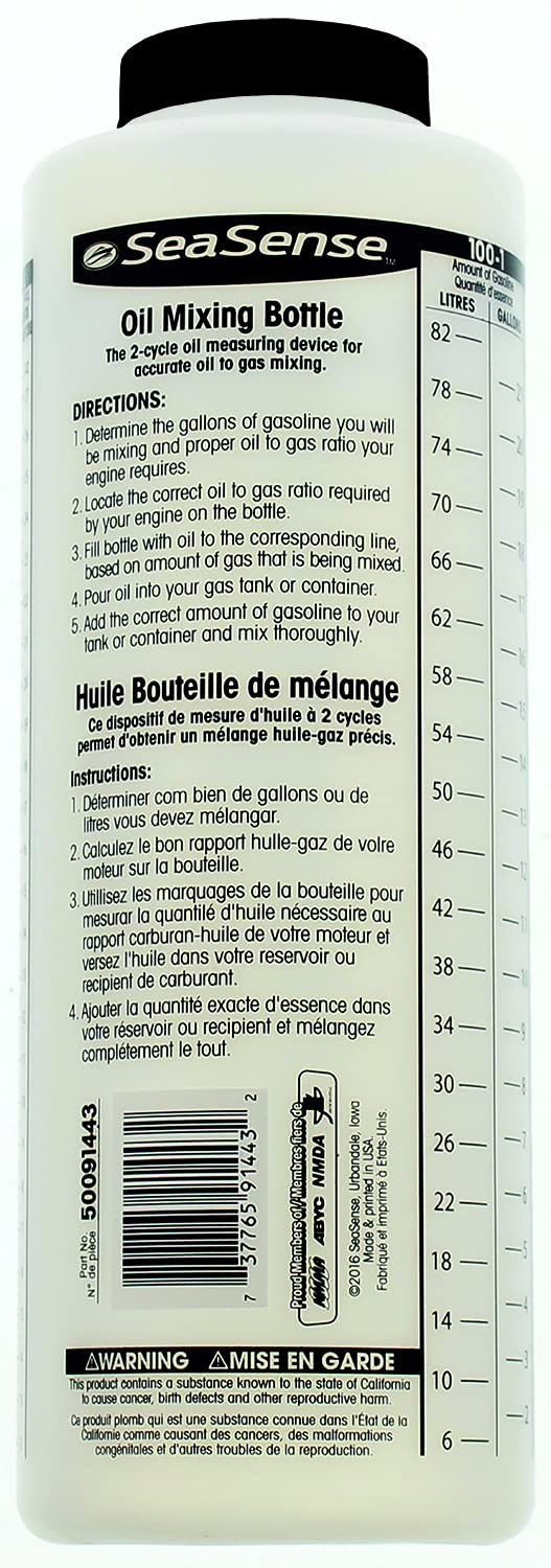 Oil Mixing Bottle Unified Marine 50091443 Fuel Measuring Container Tank