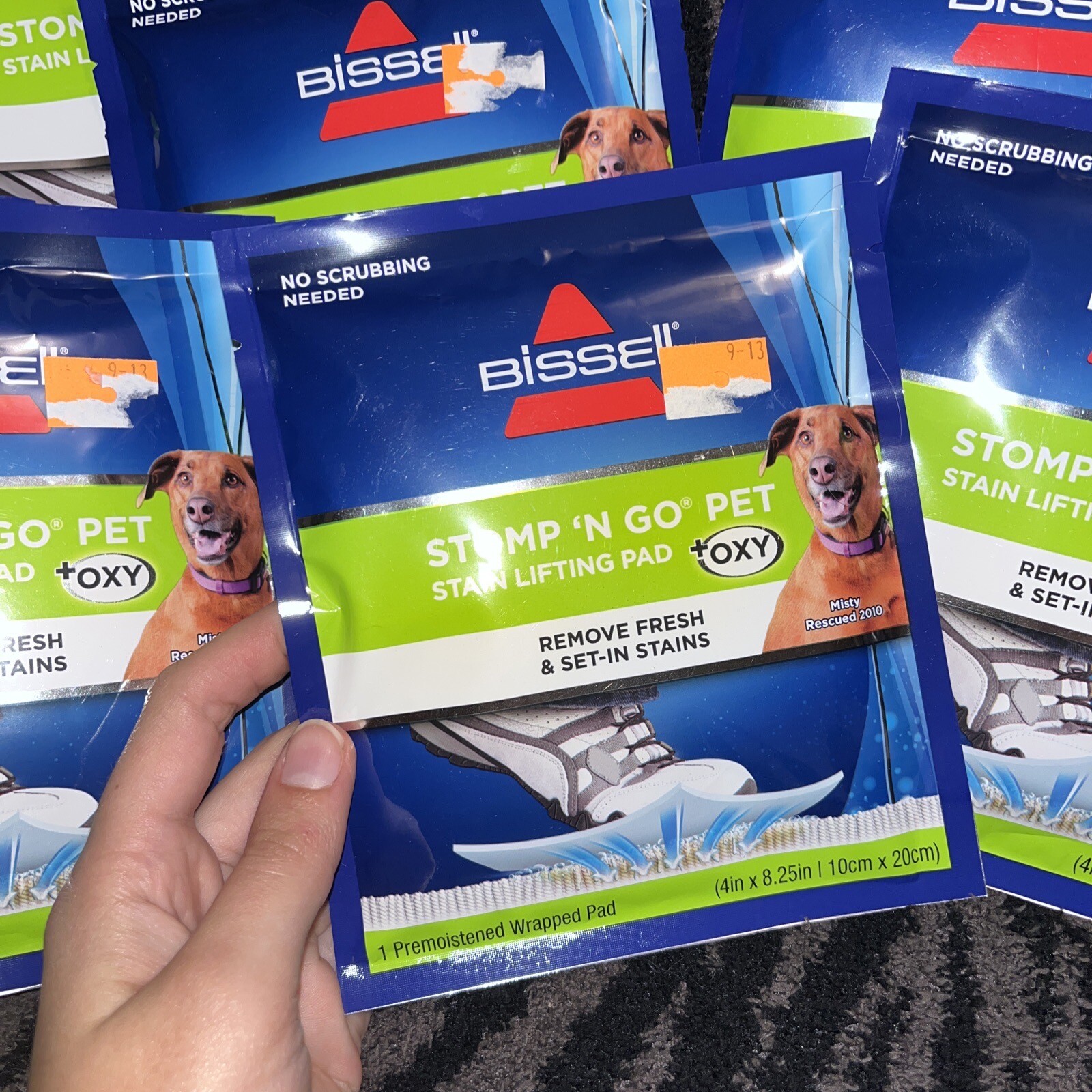 9 Bissell Stomp ‘N Go Pet Lifting Pads + Oxy for Stain Removal on Carpet & Rugs