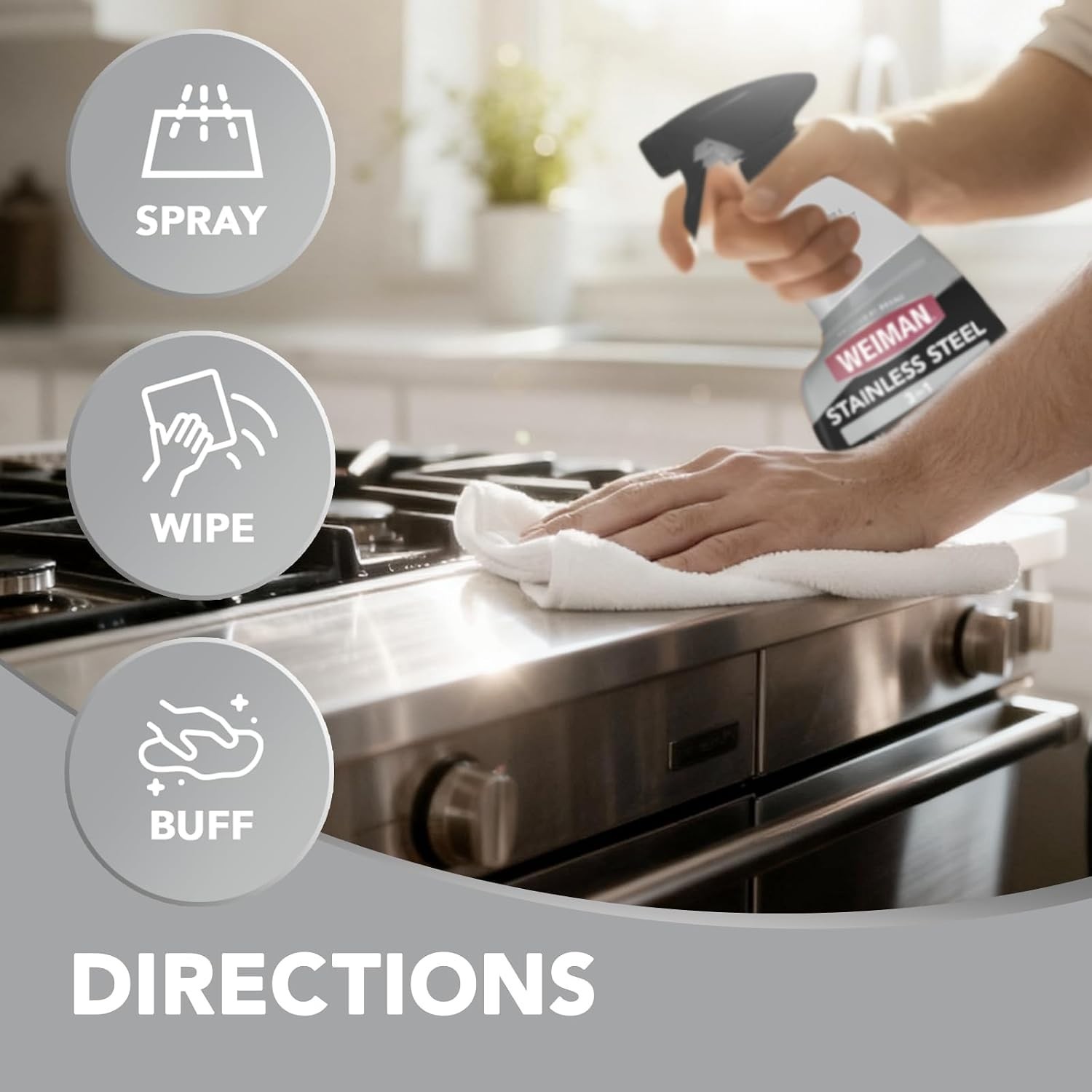 Stainless Steel Cleaner & Polish, Anti Fingerprint Spray Stainless Steel Clot…