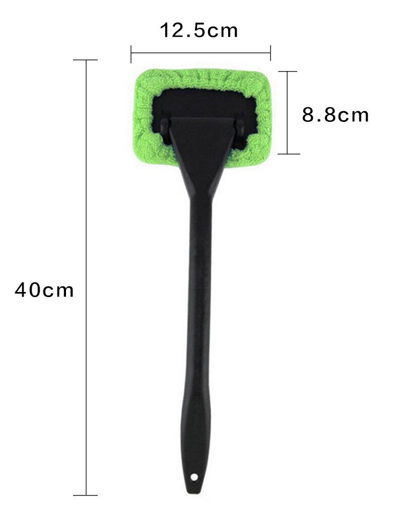 2×Windshield Cleaning Tool Car Window Wiper Cleaner Glass Brush & 4 Reusable Pad
