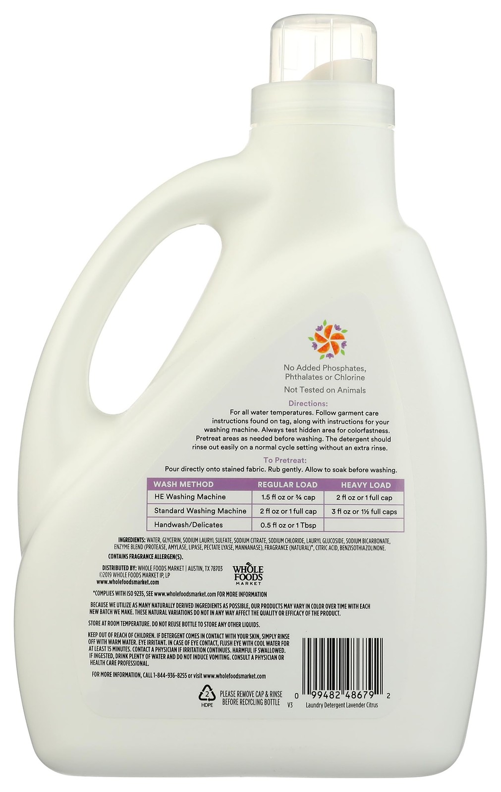 365 By WFM, Concentrated Laundry Detergent, 66 He Loads, 100 Fl Oz – 1 Count