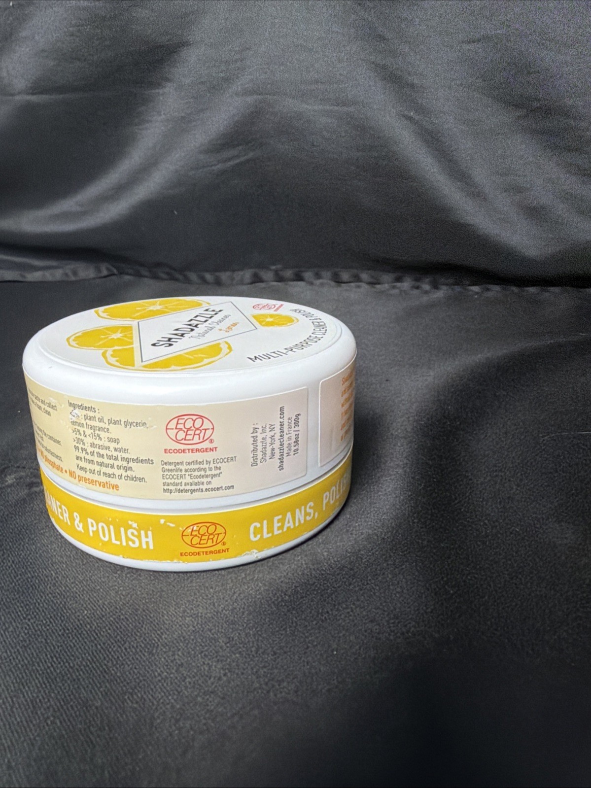 Shadazzle All Purpose Cleaner & Polish Lemon 10.5oz Lot Of 2 New- 1 Can Has Chip
