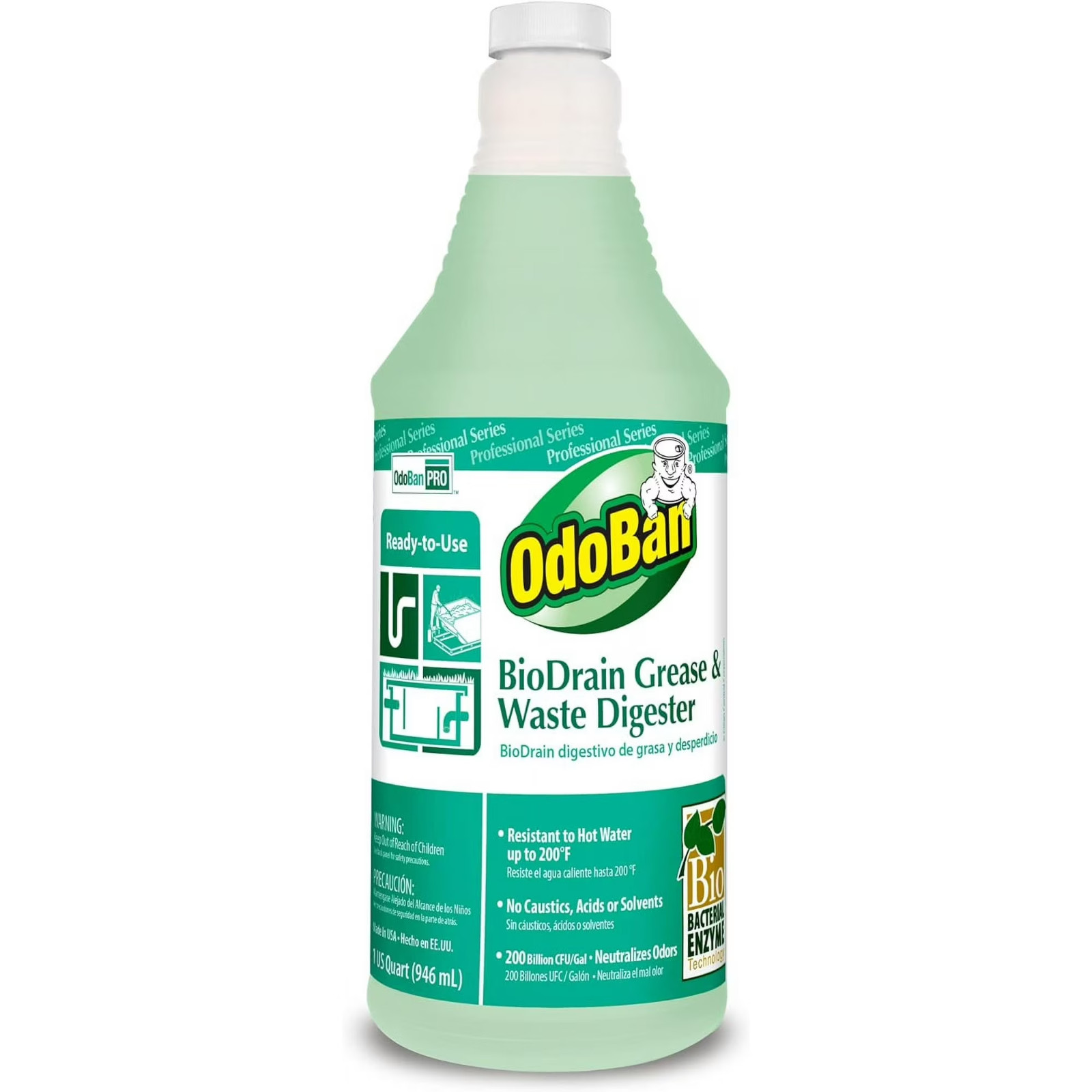 OdoBan Professional Ready-to-Use BioDrain Grease and Waste Digester, Set of 1