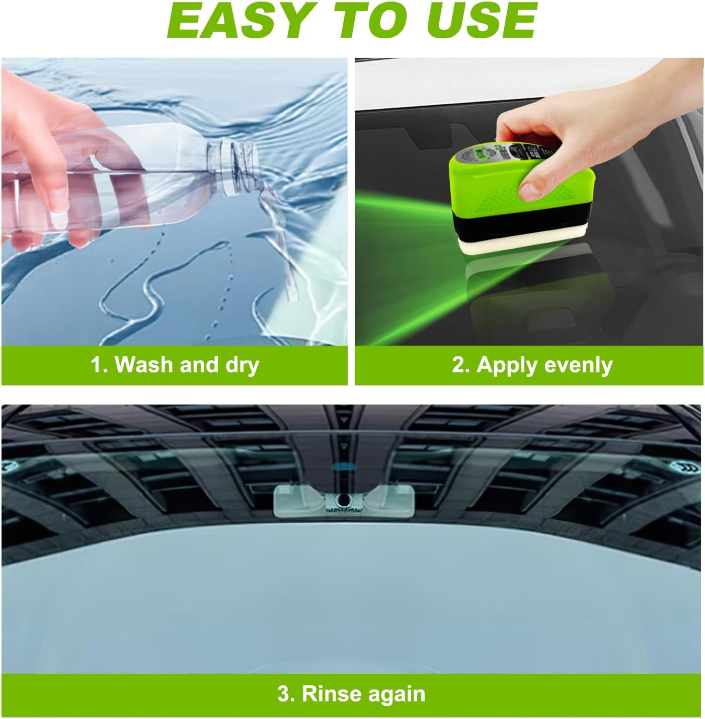 1 Set Oil-Free Car Glass Brushes, Upgrade 2.0 Clear Vision Glass Cleaner, Oil Fi